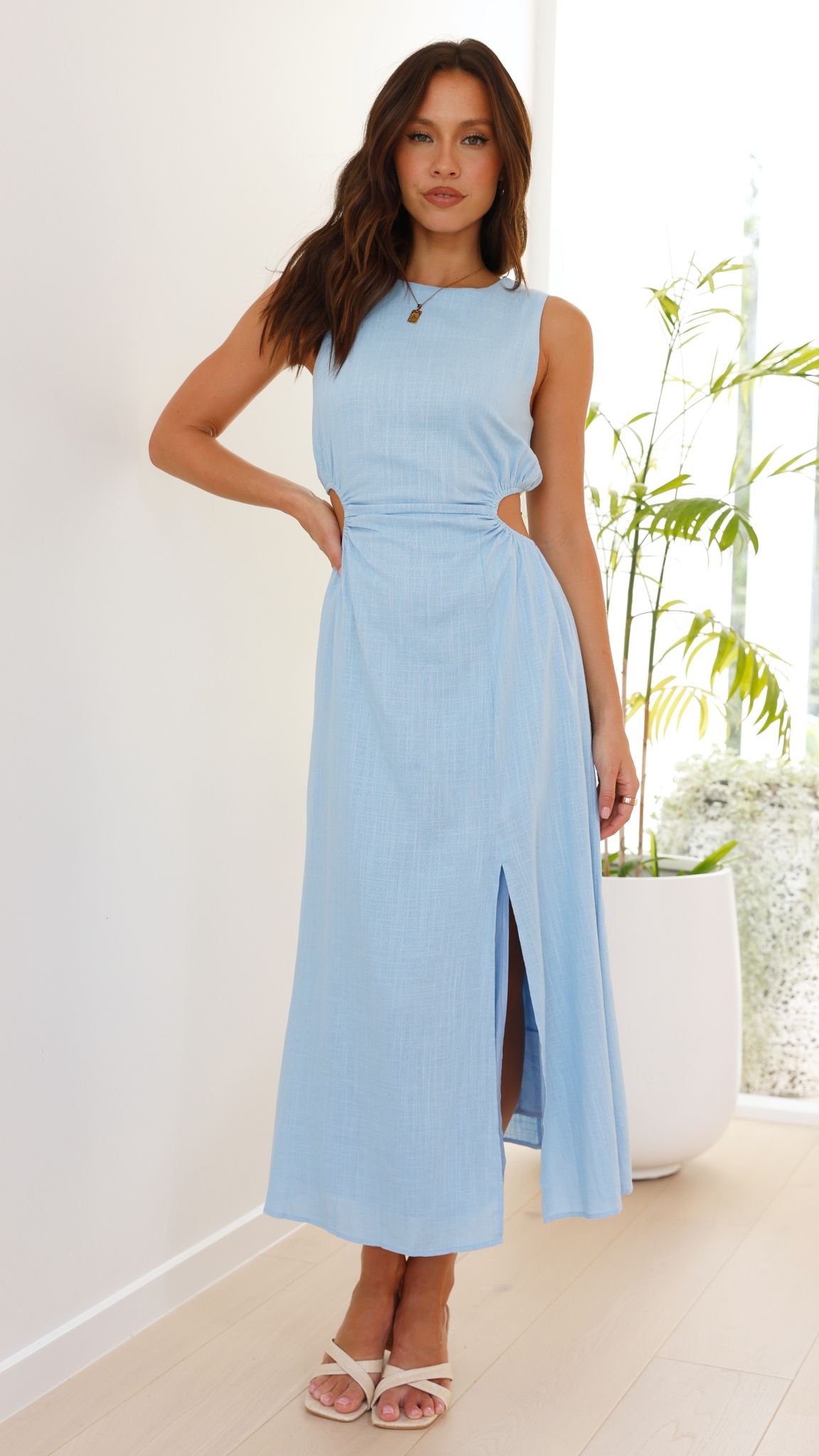 Jamila Midi Dress - Light Blue