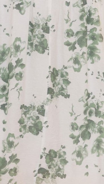 Erin Midi Dress - Green/White Floral