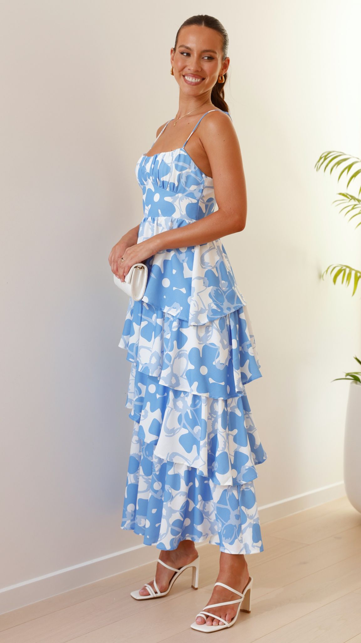 Karma Maxi Dress - Blue/White