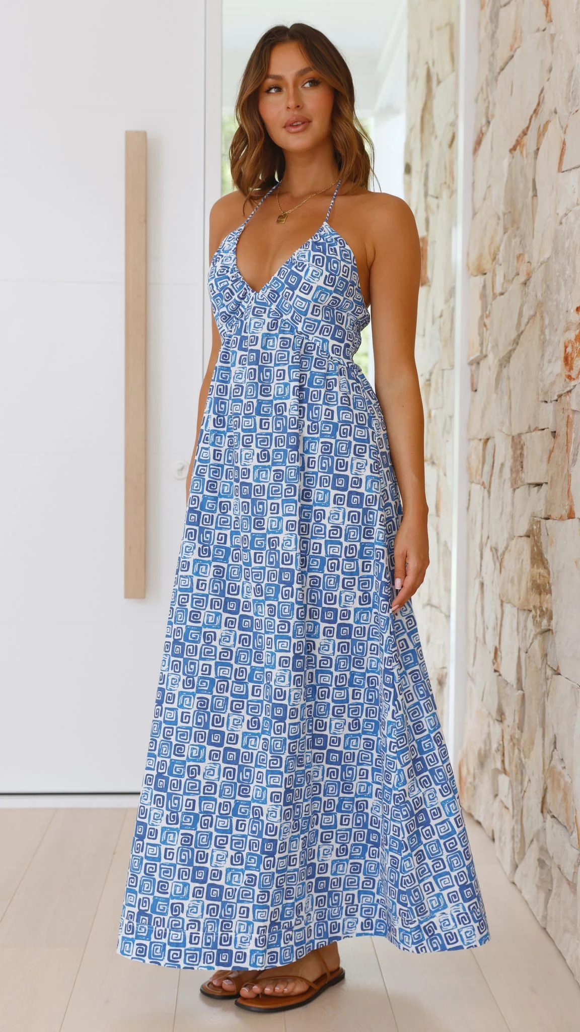 Iris Maxi Dress - Ocean Print