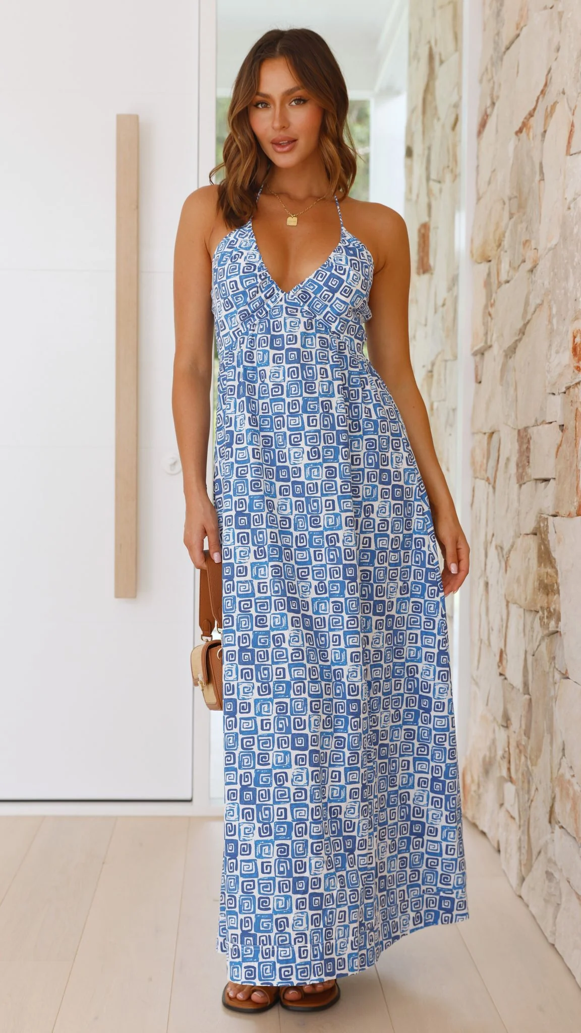 Iris Maxi Dress - Ocean Print