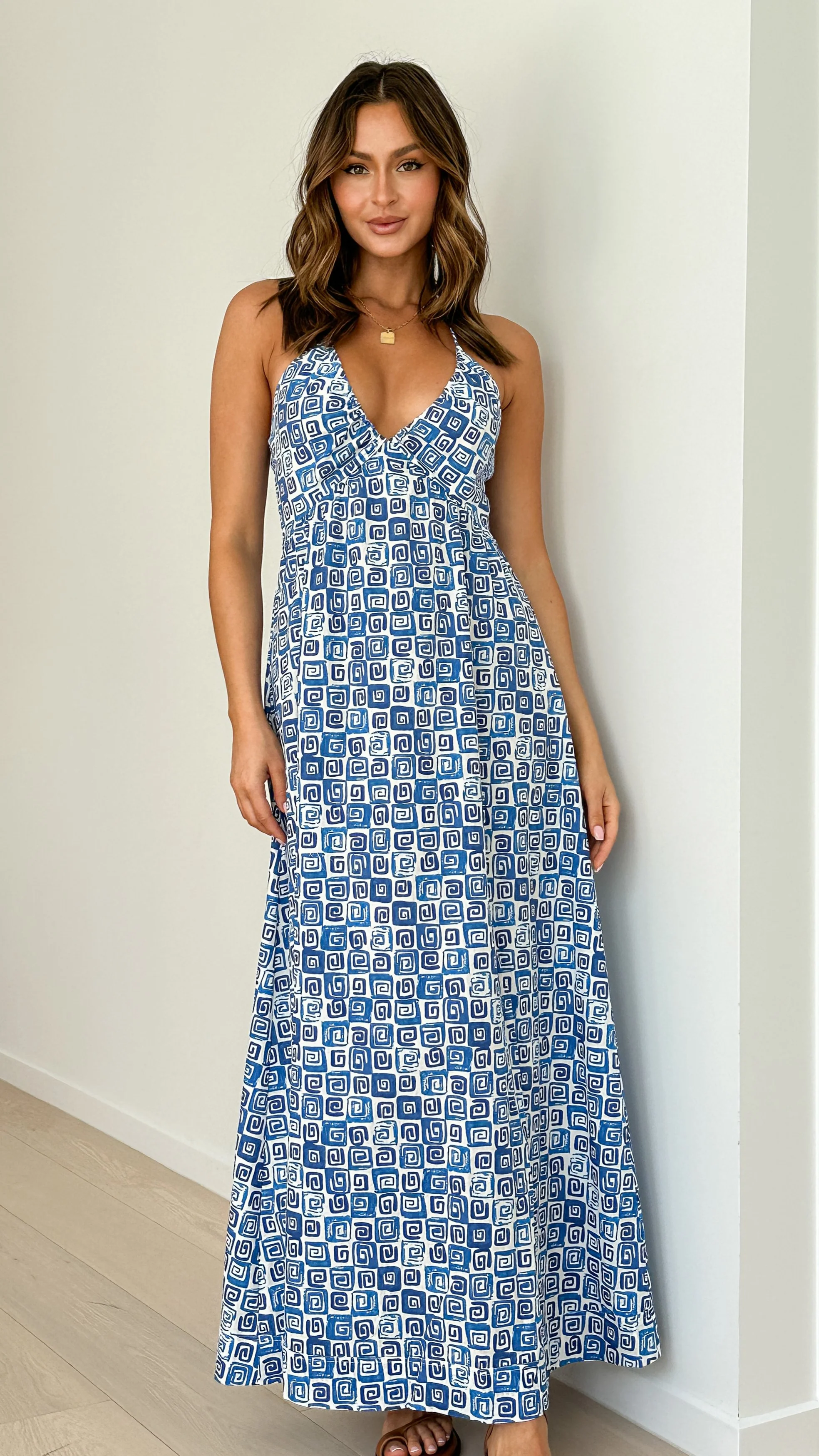 Iris Maxi Dress - Ocean Print