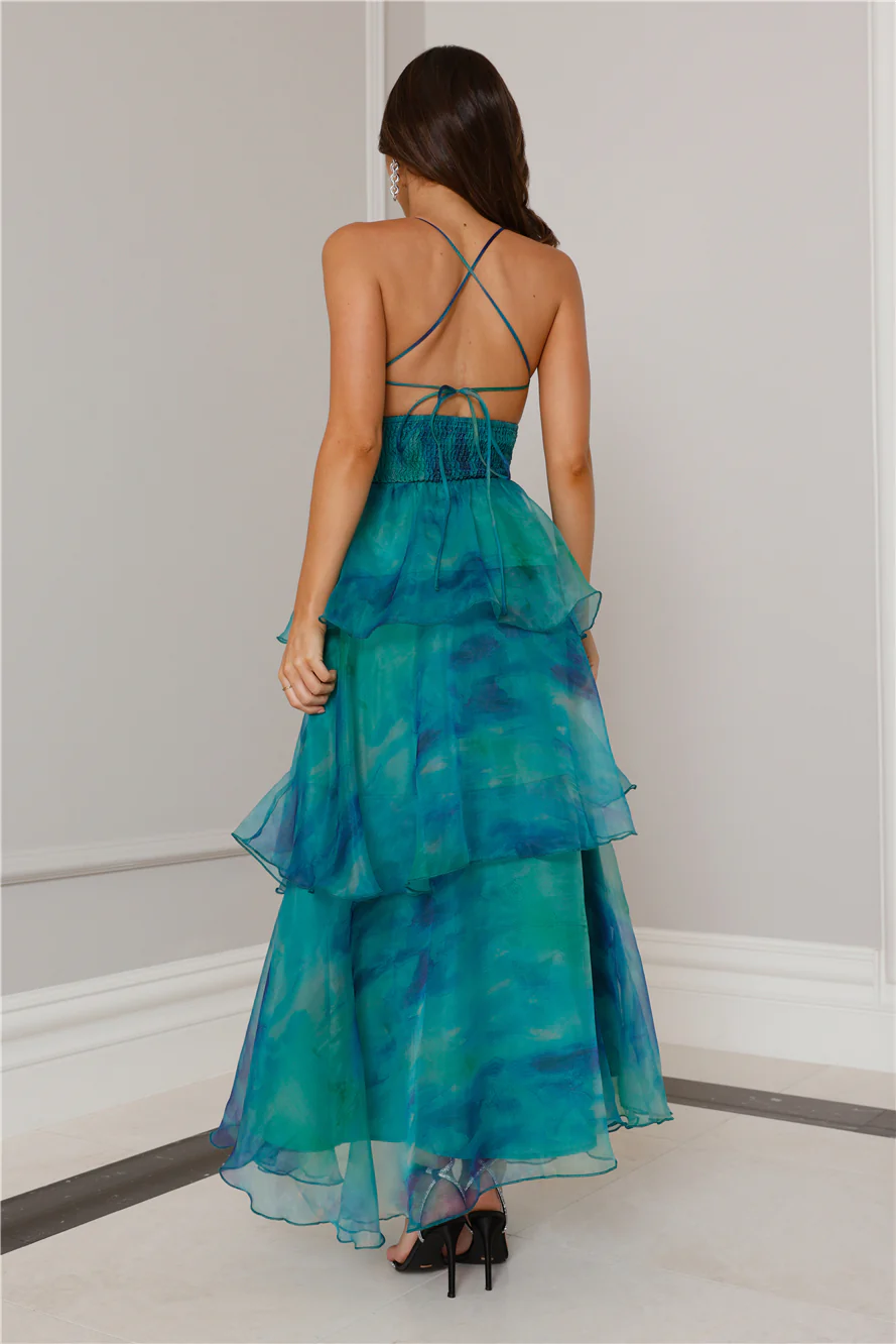 She Is Mysterious Maxi Dress Green