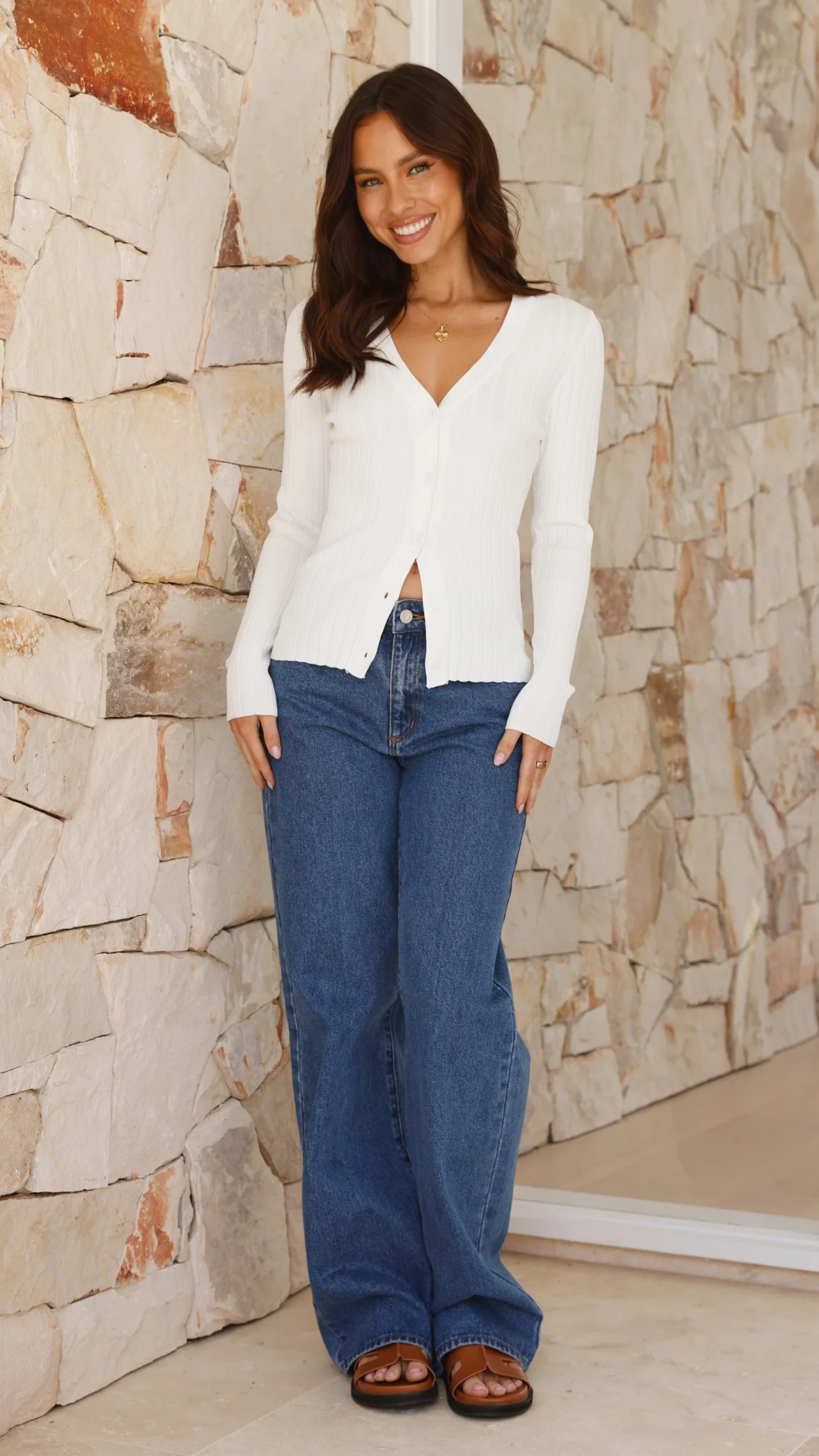 Aster Long Sleeve Top - White