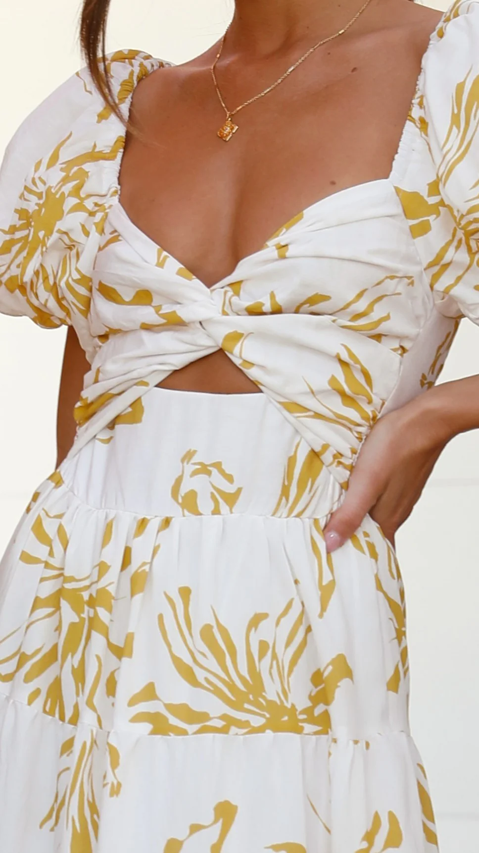Adena Maxi Dress - Mustard/White Floral