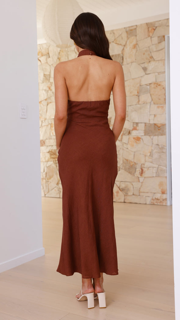 Nicole Maxi Dress - Chocolate