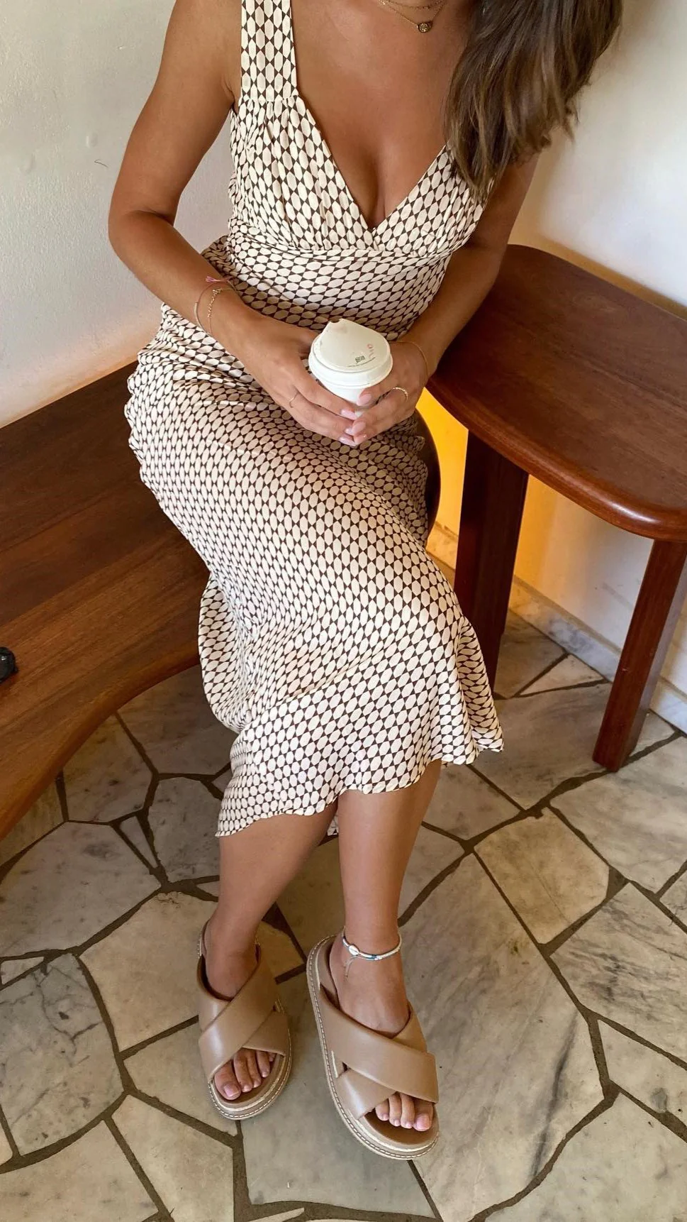 Rubie Maxi Dress - Brown Geo