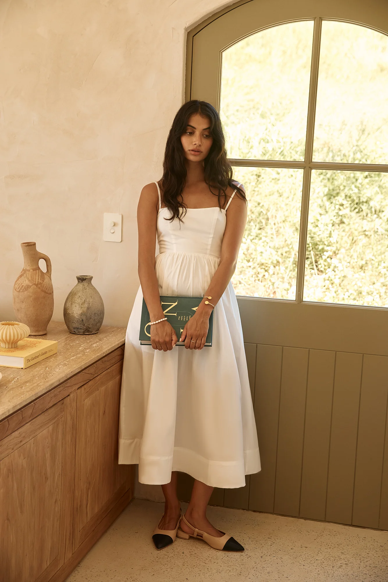 Diamond Eyes Midi Dress White