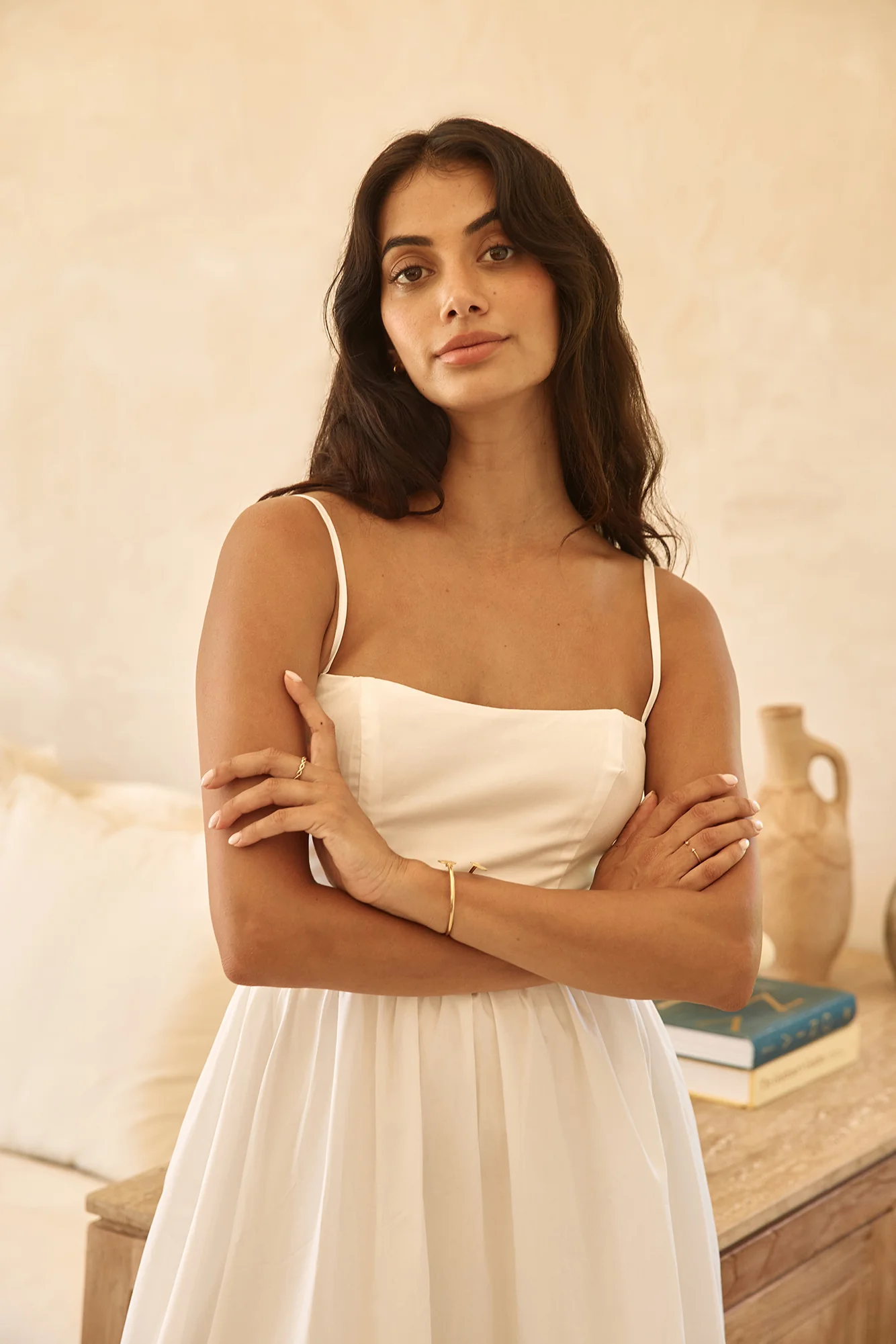 Diamond Eyes Midi Dress White