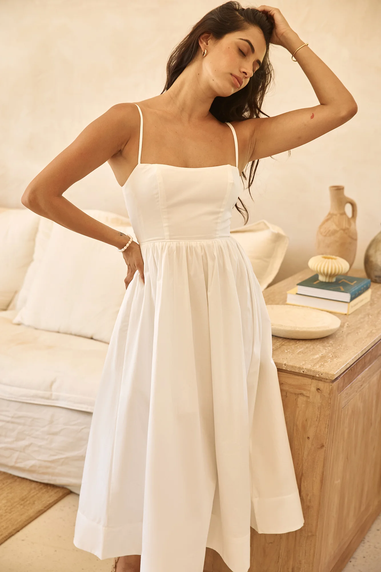 Diamond Eyes Midi Dress White