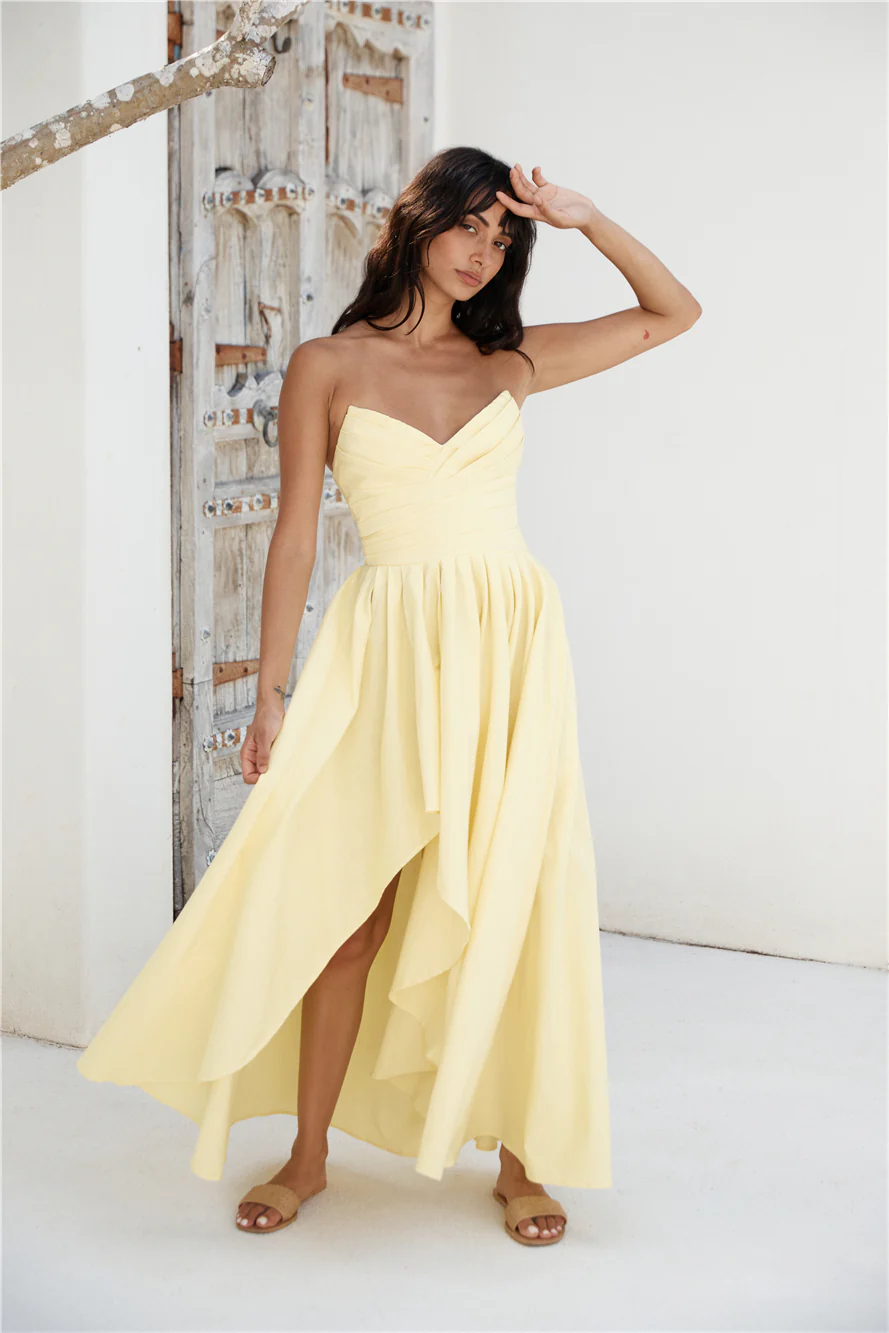 Enchantress Strapless Maxi Dress Yellow