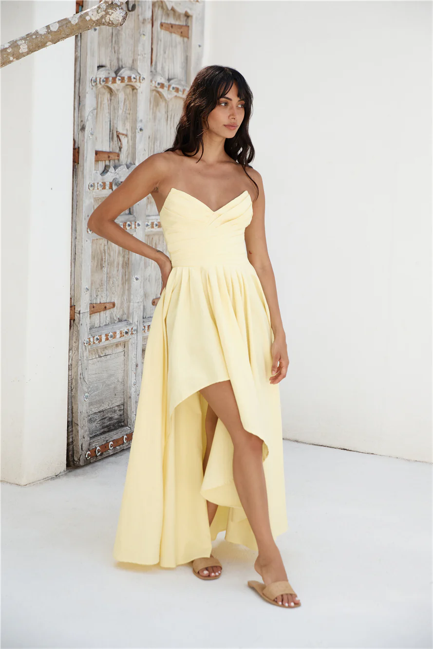 Enchantress Strapless Maxi Dress Yellow