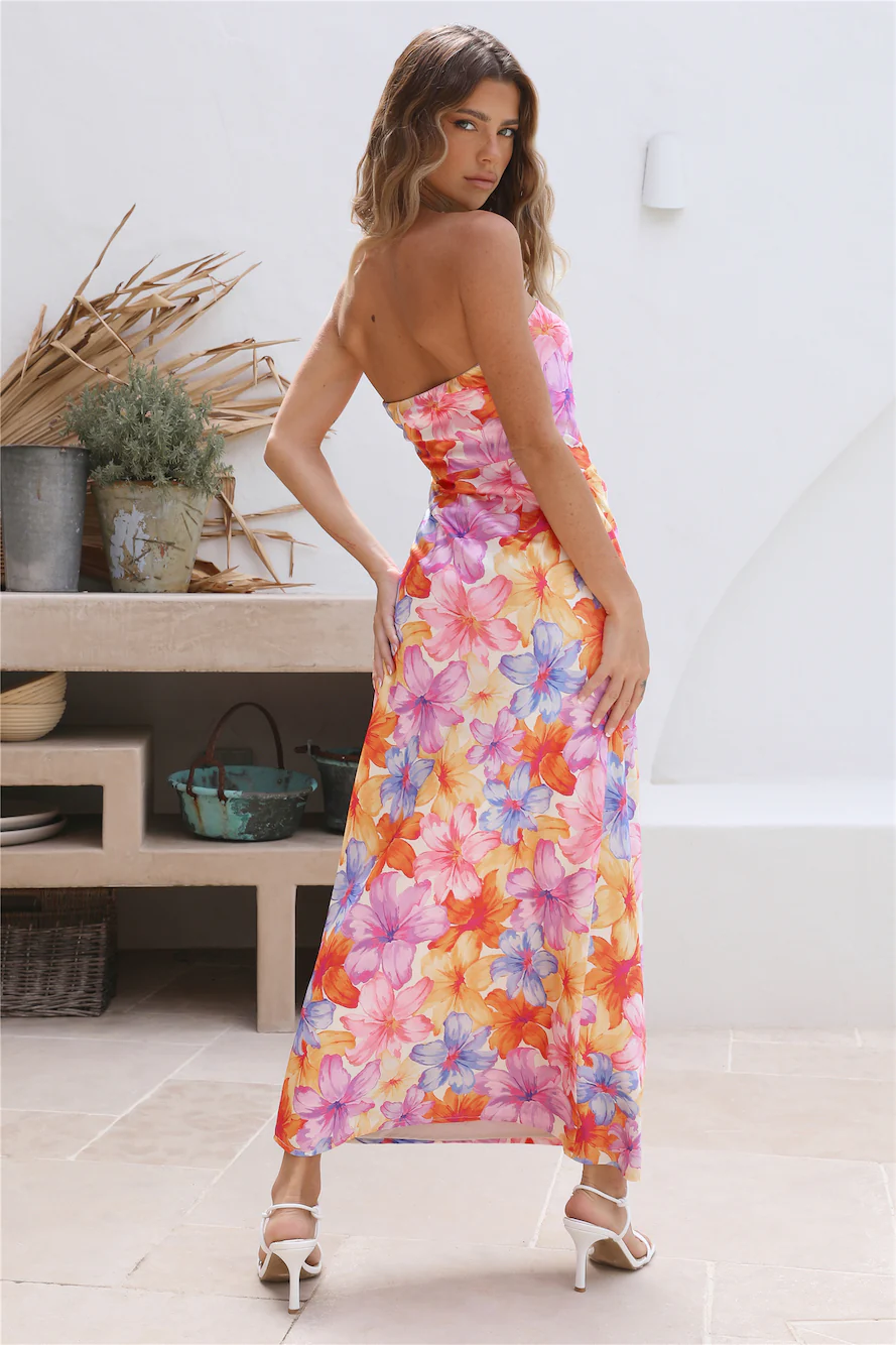 RUNAWAY THE LABEL Splendour Strapless Dress Floral