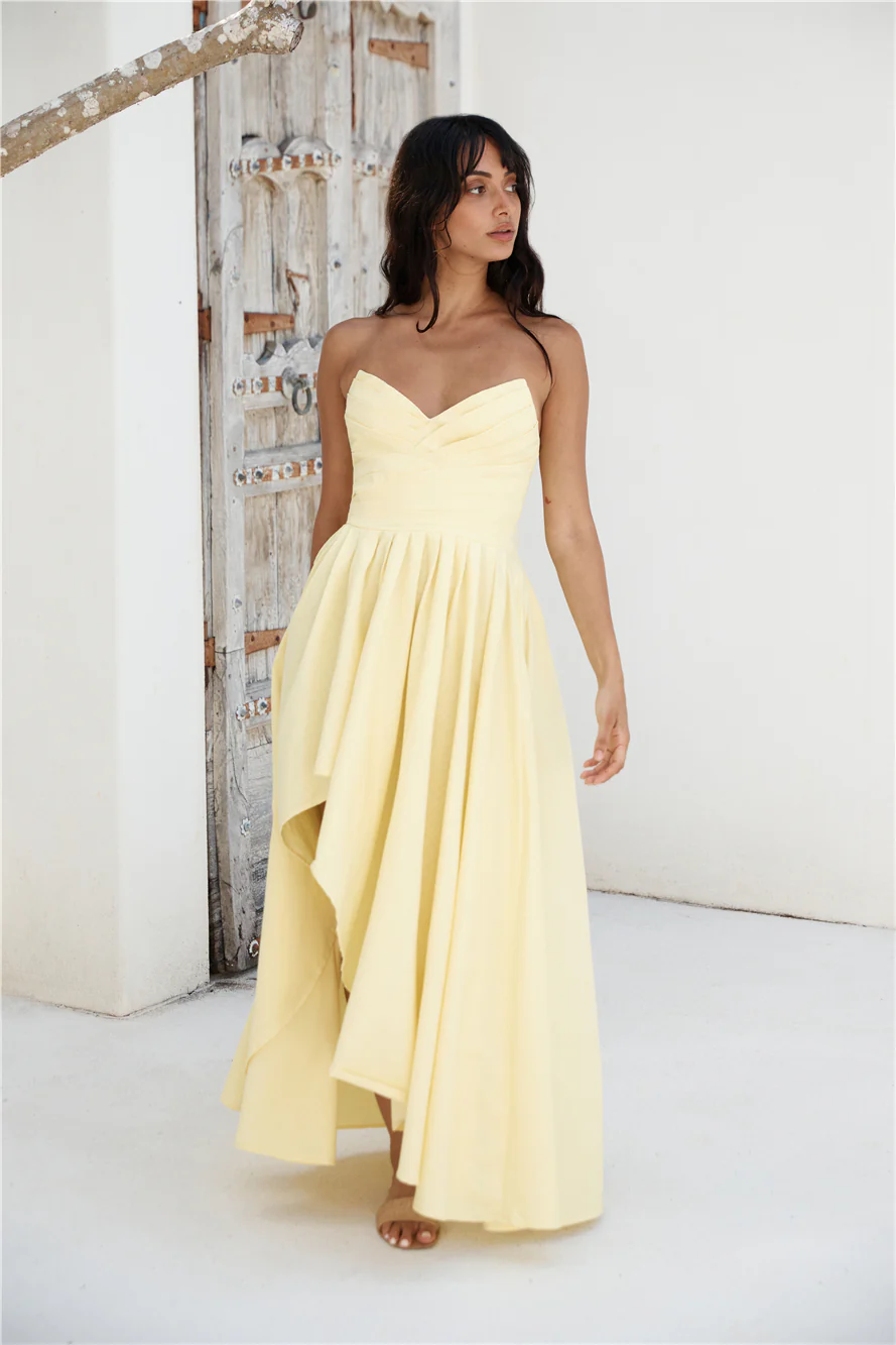 Enchantress Strapless Maxi Dress Yellow