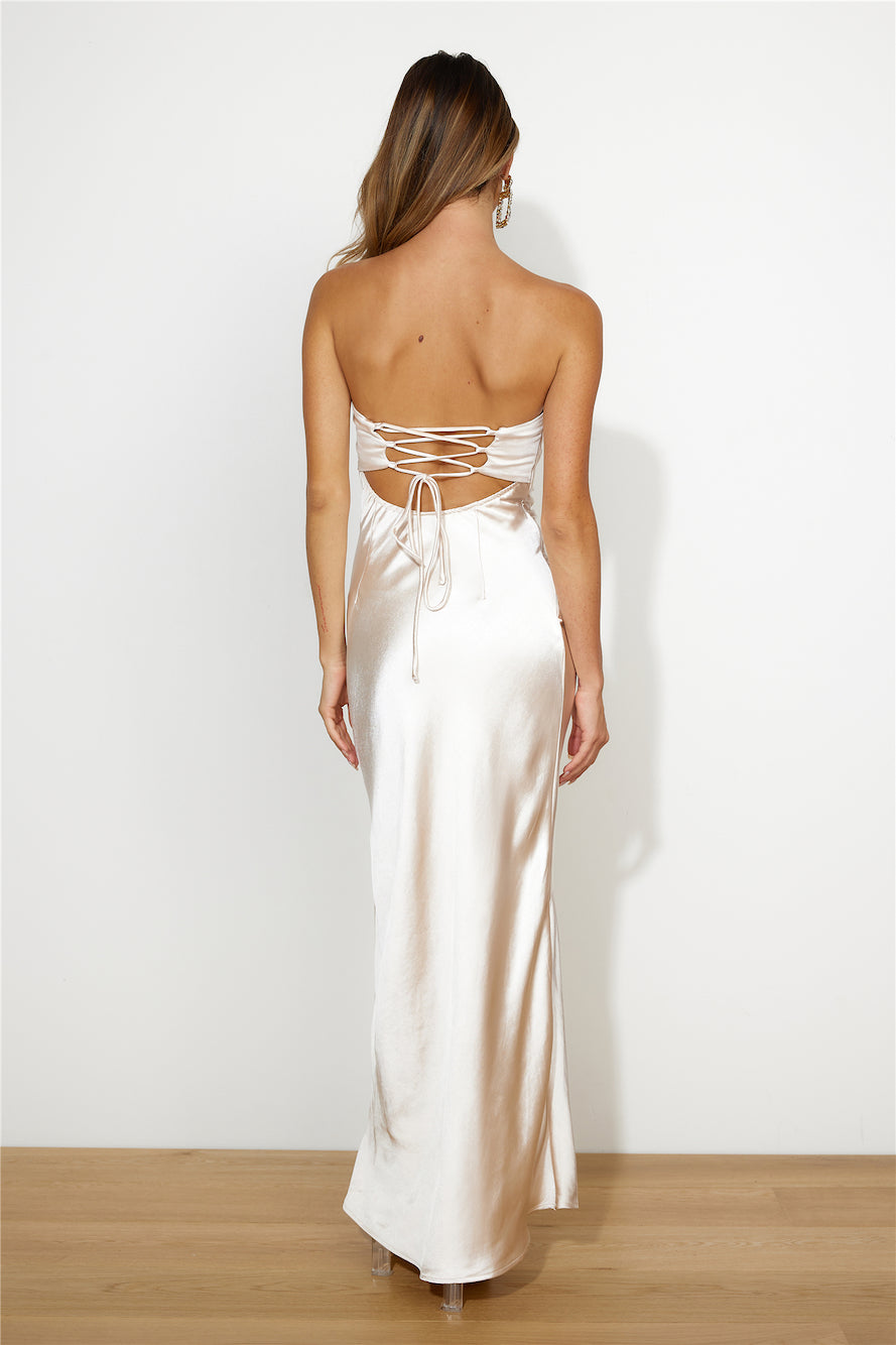 Drinks On You Maxi Dress Champagne