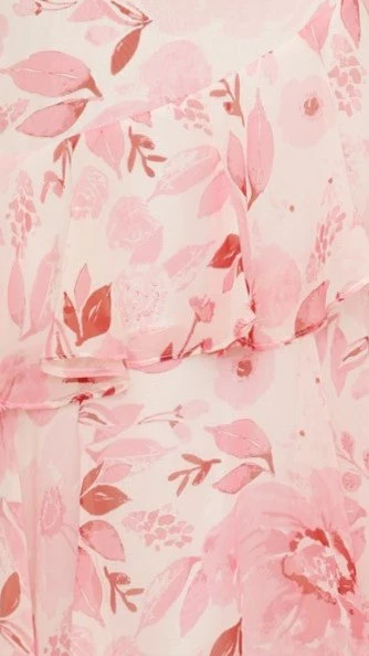 Maeva Maxi Skirt - Pink / White Print
