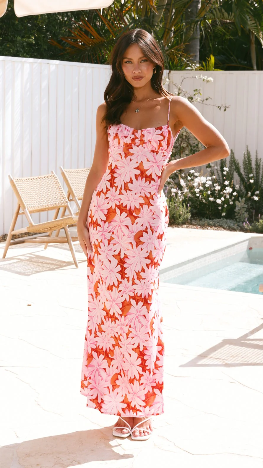 Margie Midi Dress - Pink/Red