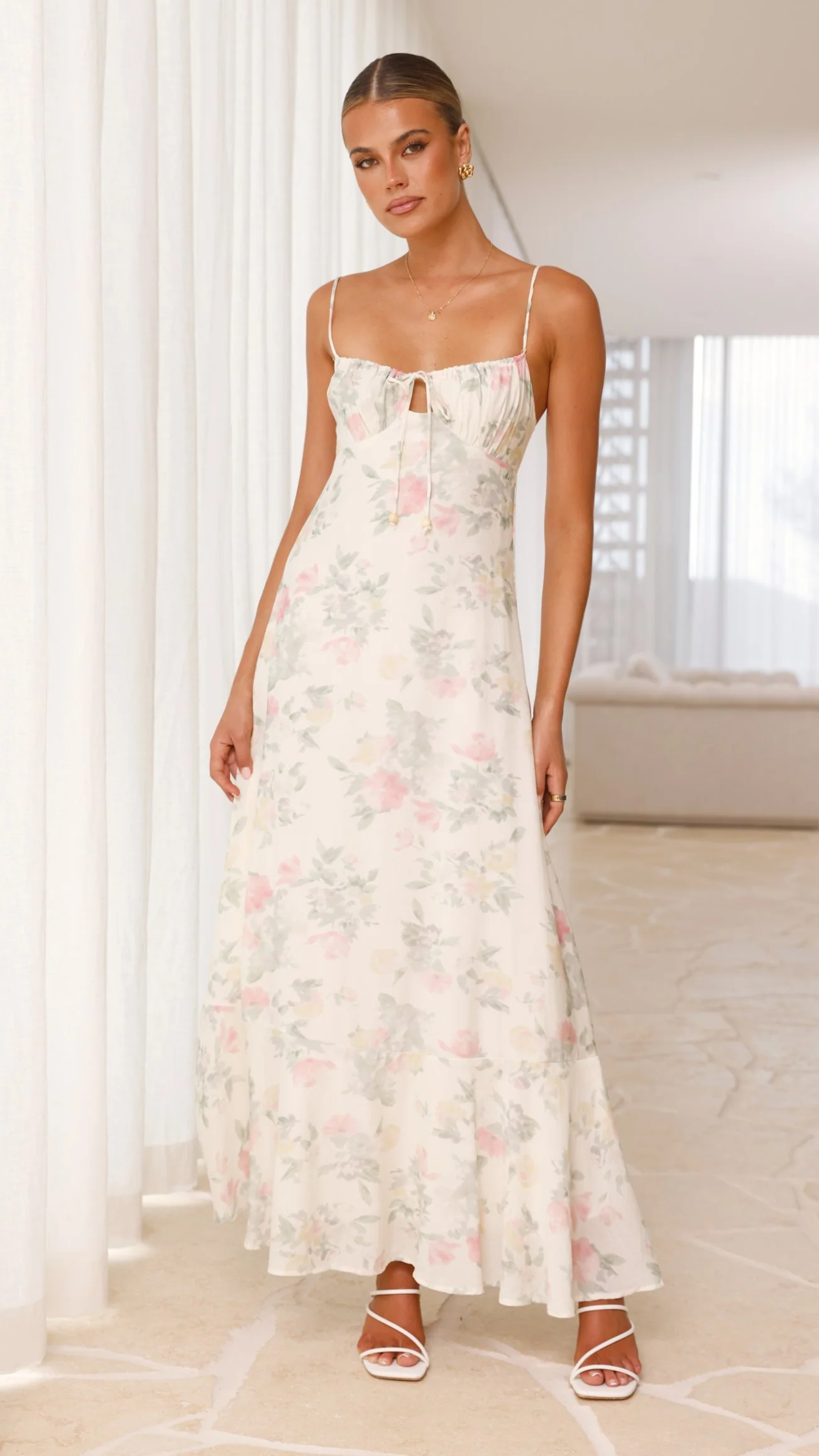 Nova Maxi Dress White Floral
