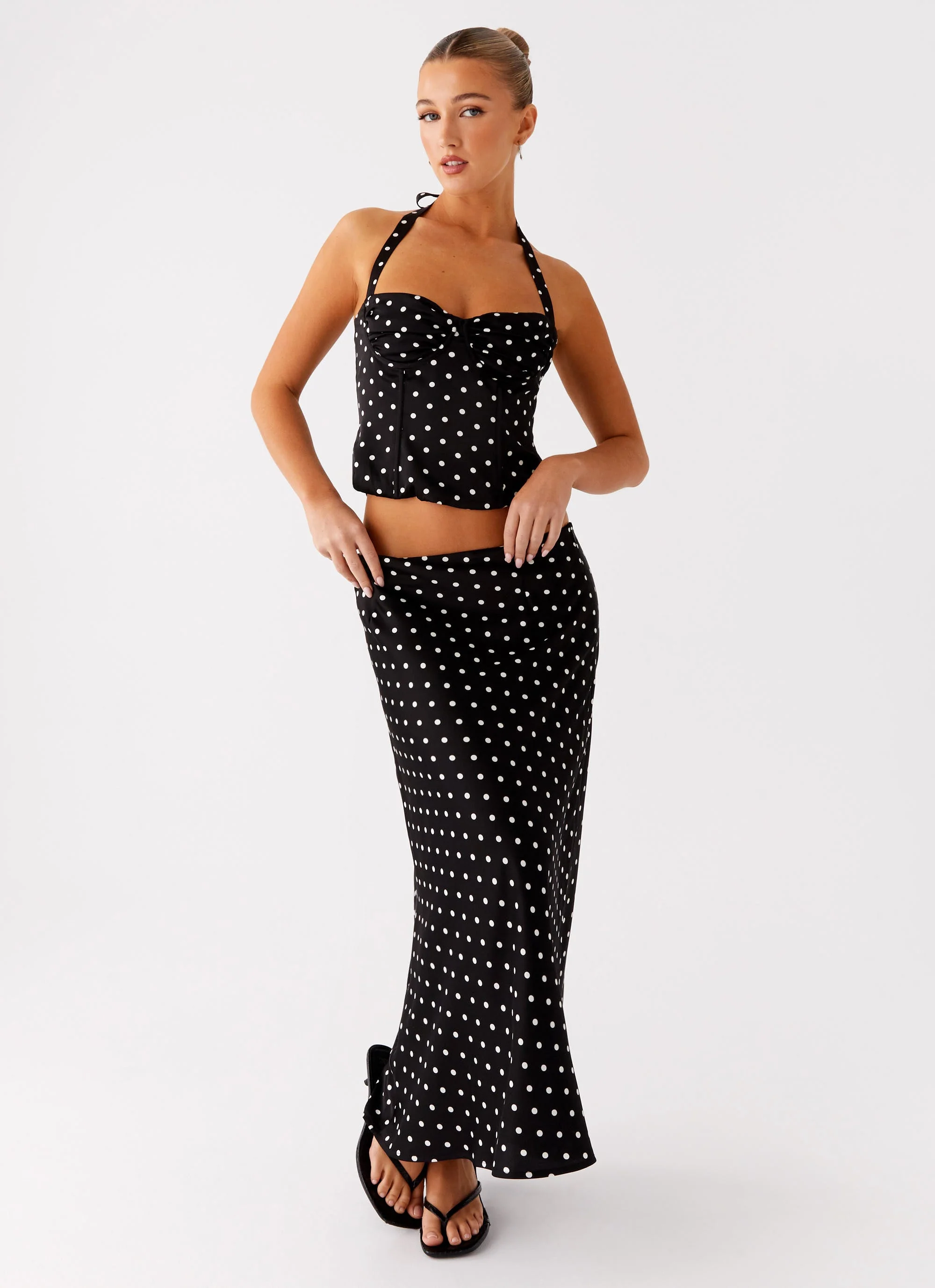 Breanne Top - Black Polka Dot