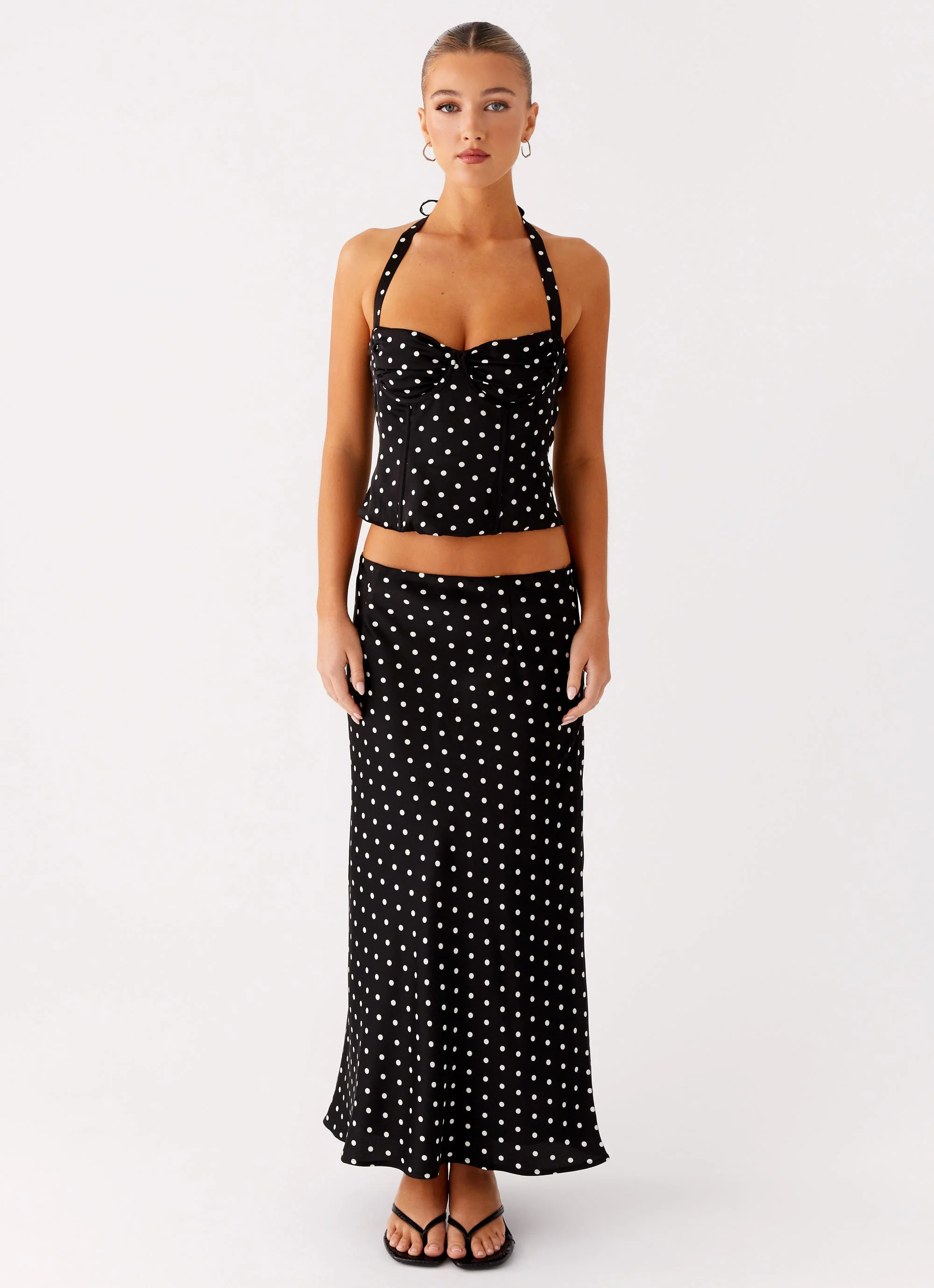 Breanne Top - Black Polka Dot