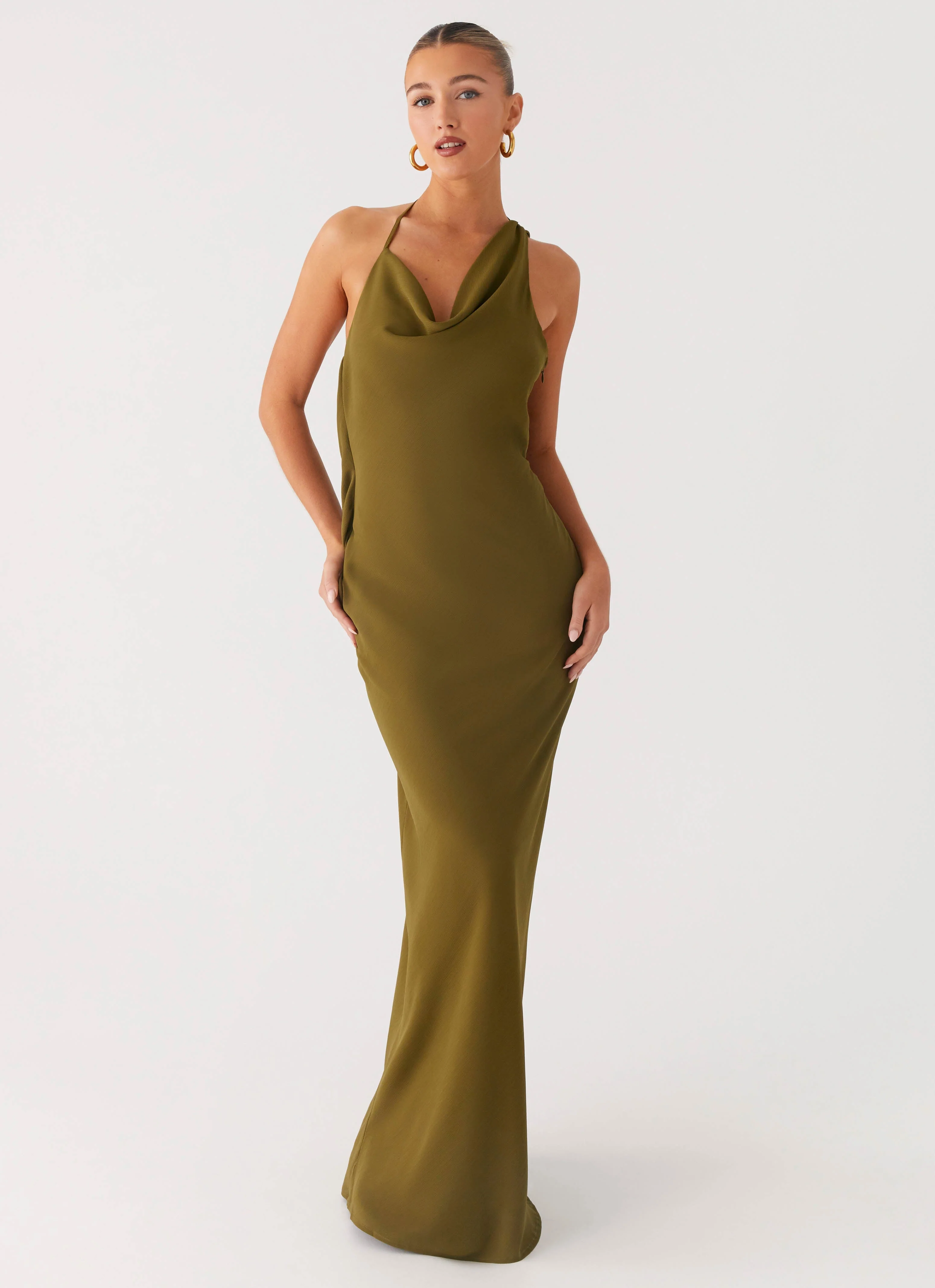 Opal Glow Maxi Dress - Khaki
