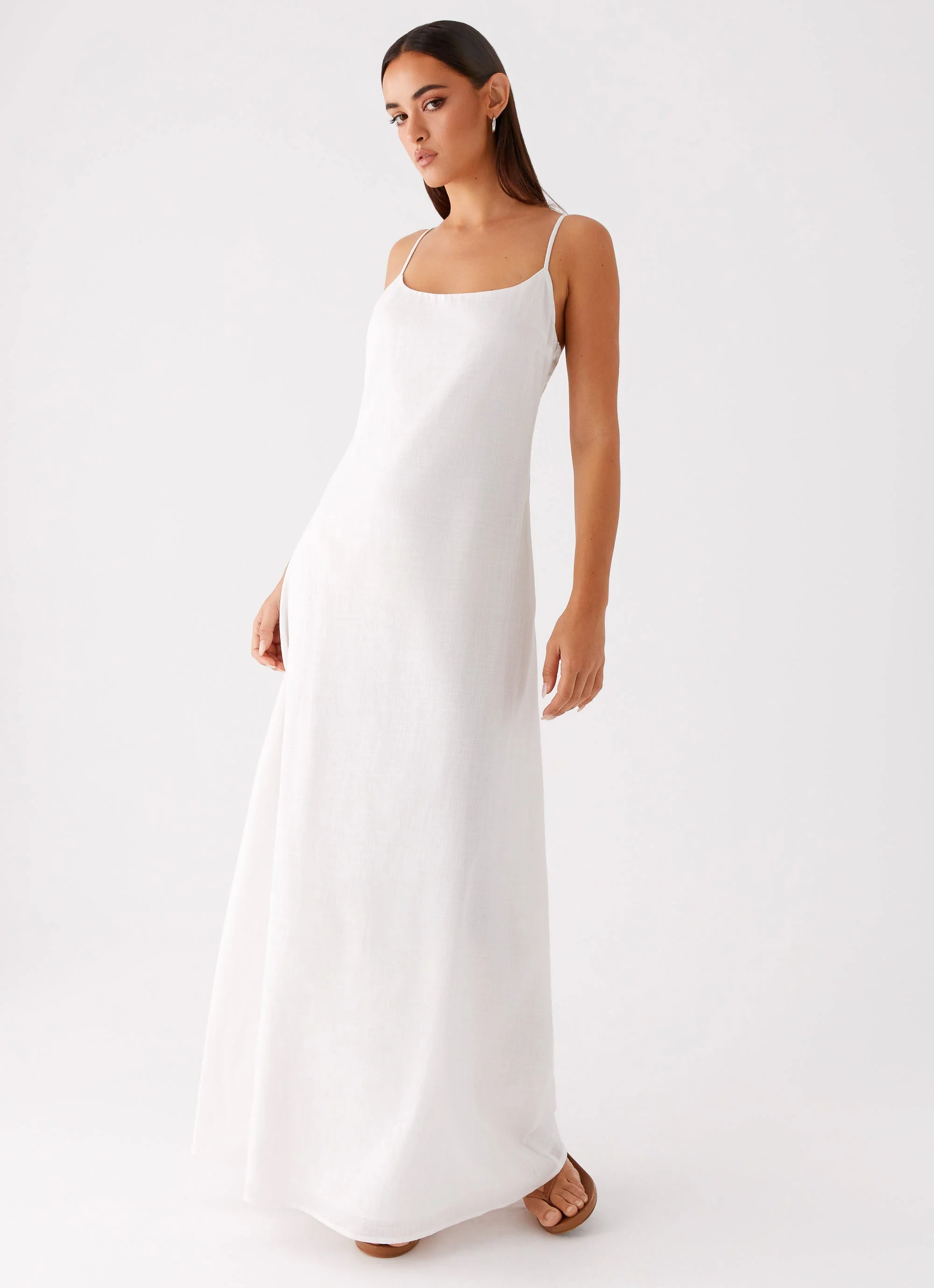 Madeleine Scoop Neck Maxi Dress - Off White