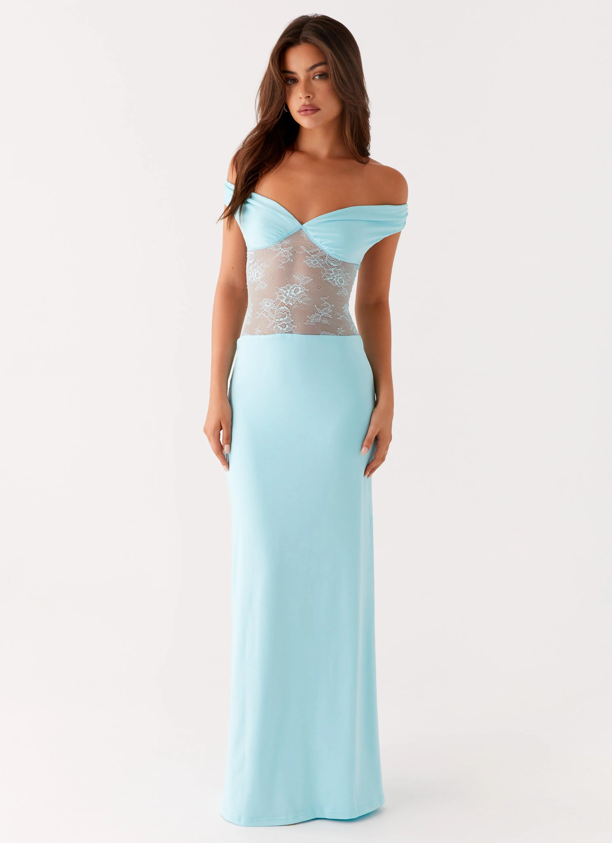 Infatuation Lace Maxi Dress - Turquoise