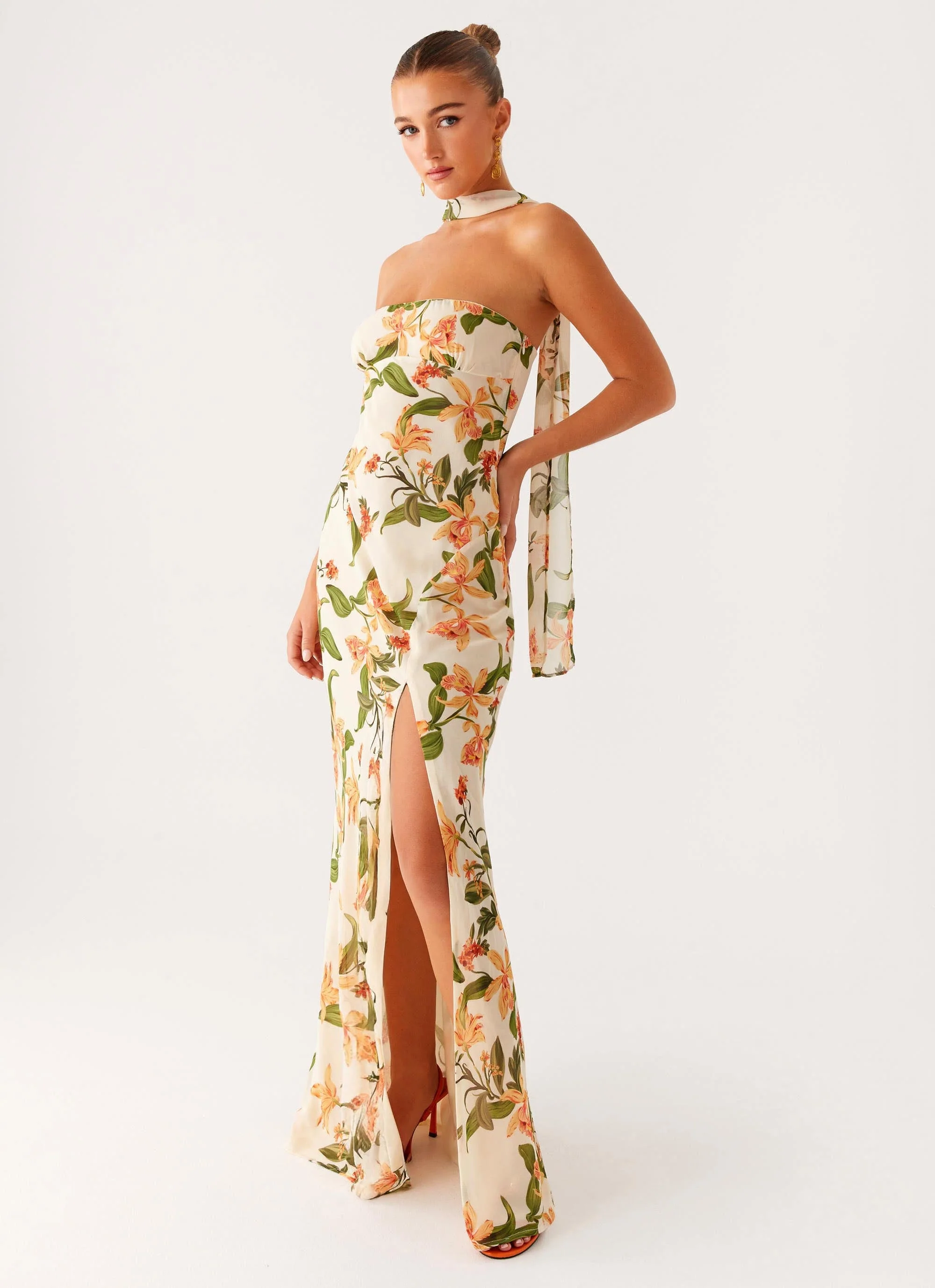 Gali Strapless Maxi Dress - Floral Print