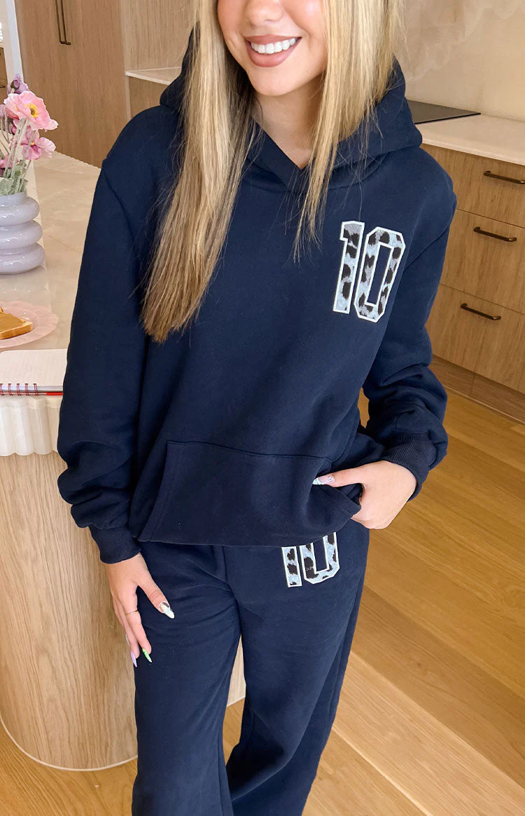 Burgundy Leopard Star Hoodie