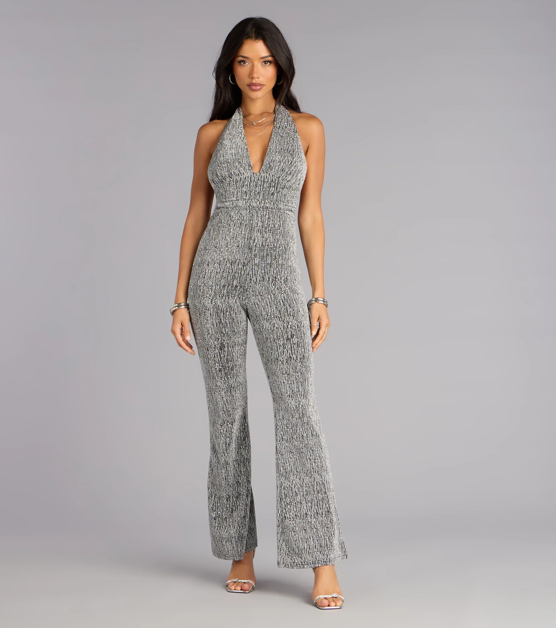 Afterglow Sparkle Halter Jumpsuit