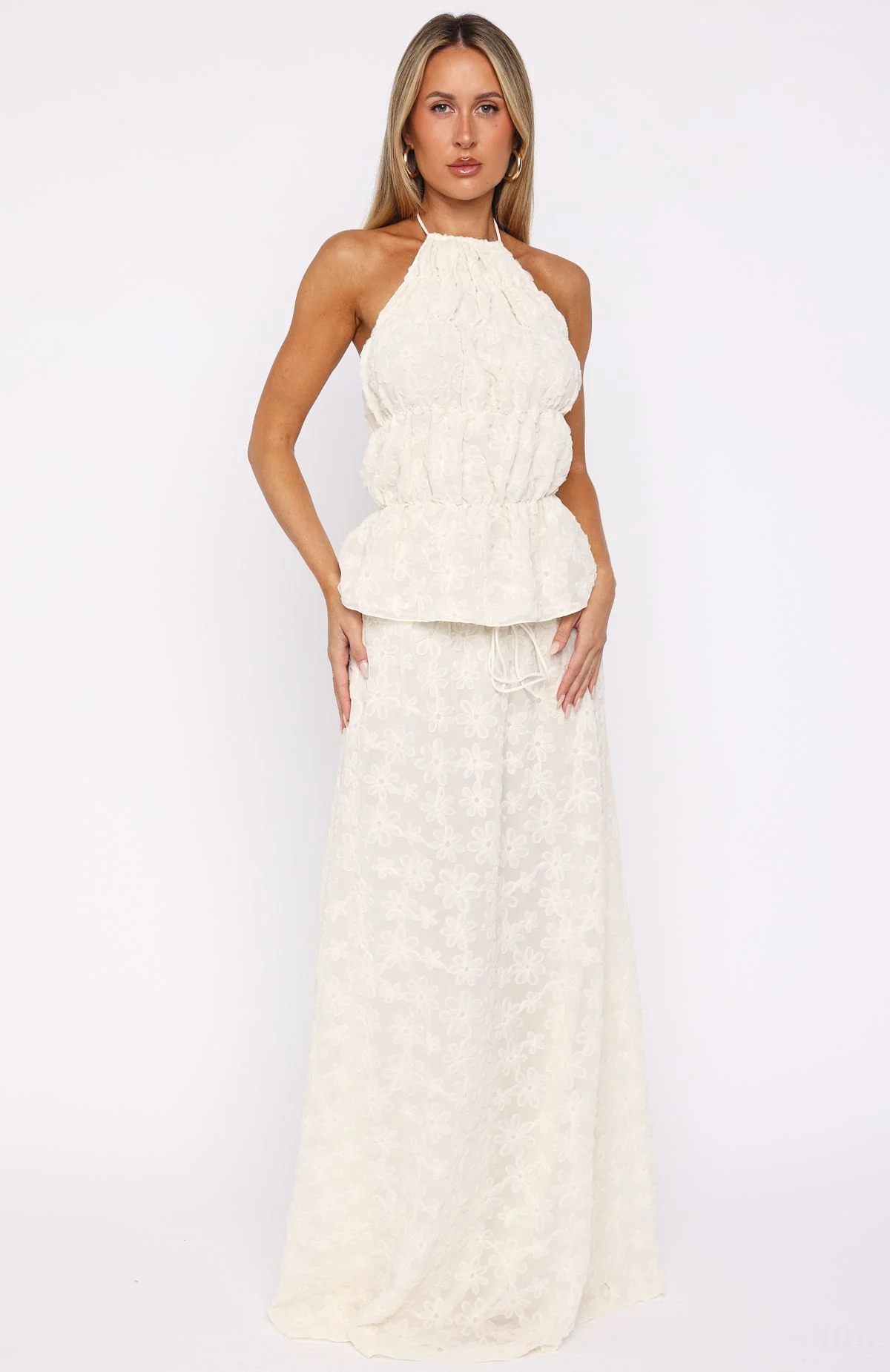 Slay Today Maxi Skirt Cream