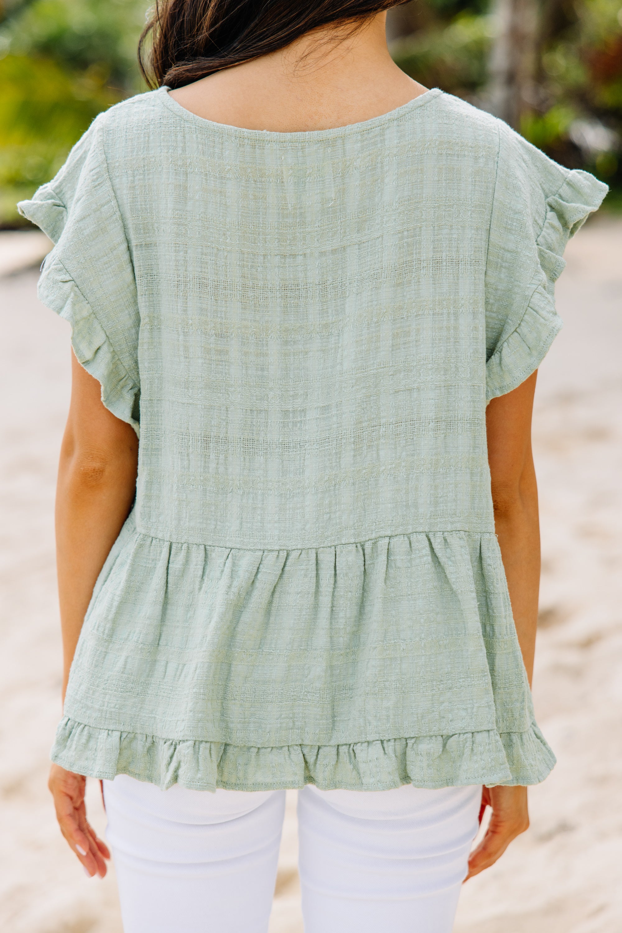 CHIRNAISHOP - It's Your Choice Sage Green Cotton Top