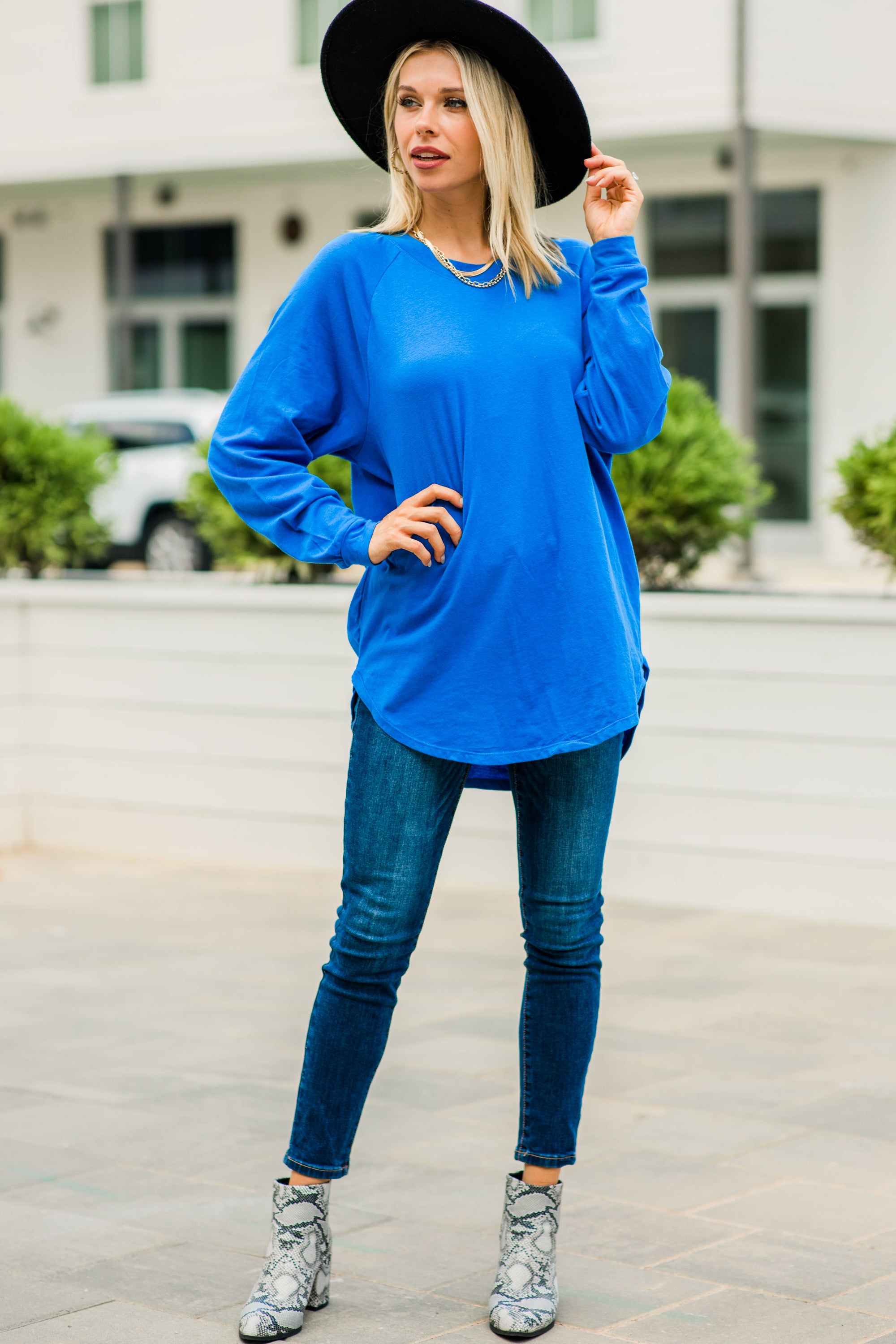 CHIRNAISHOP - Easy Like Sunday Cobalt Blue Tunic