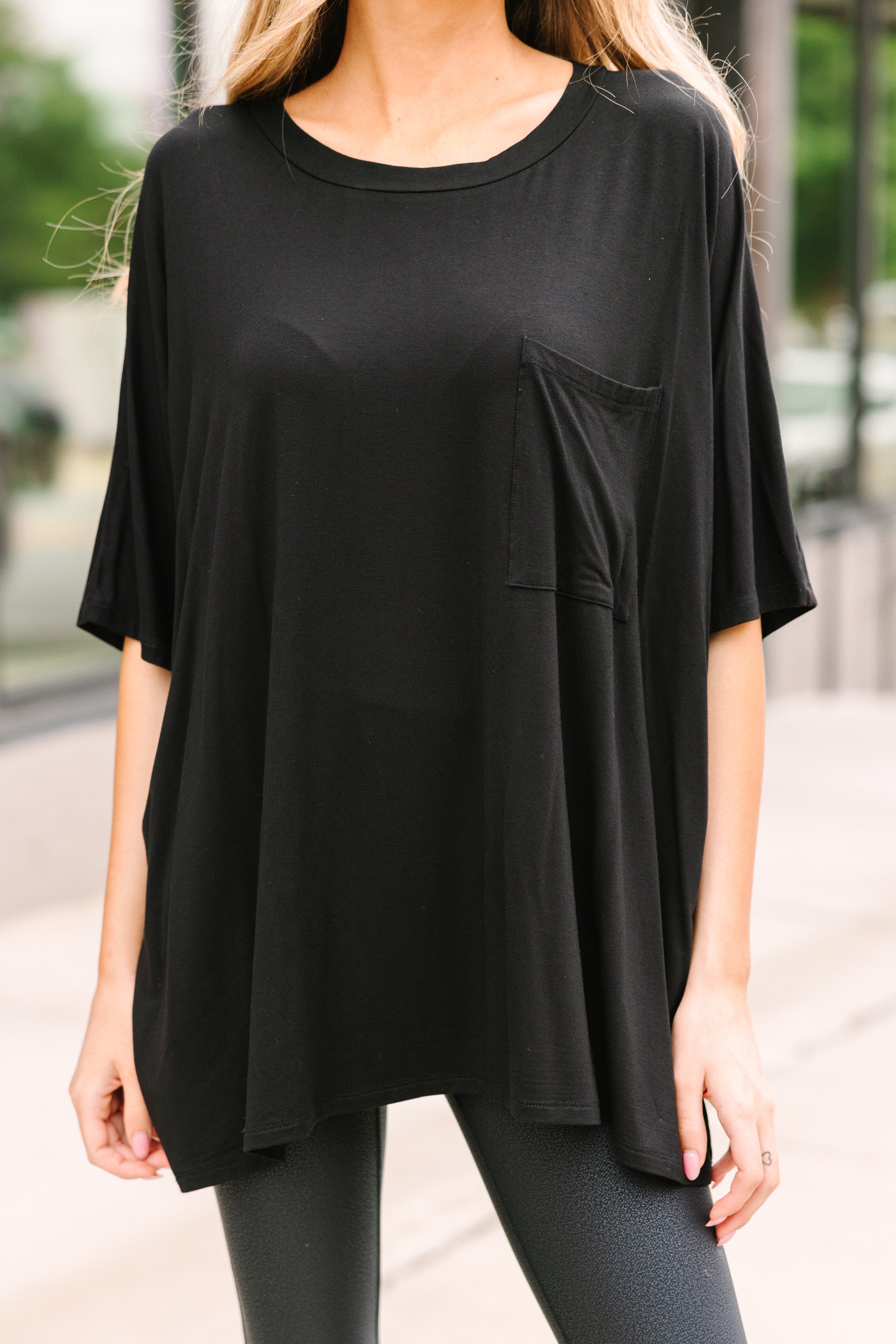CHIRNAISHOP - On Your Time Black Oversized Top