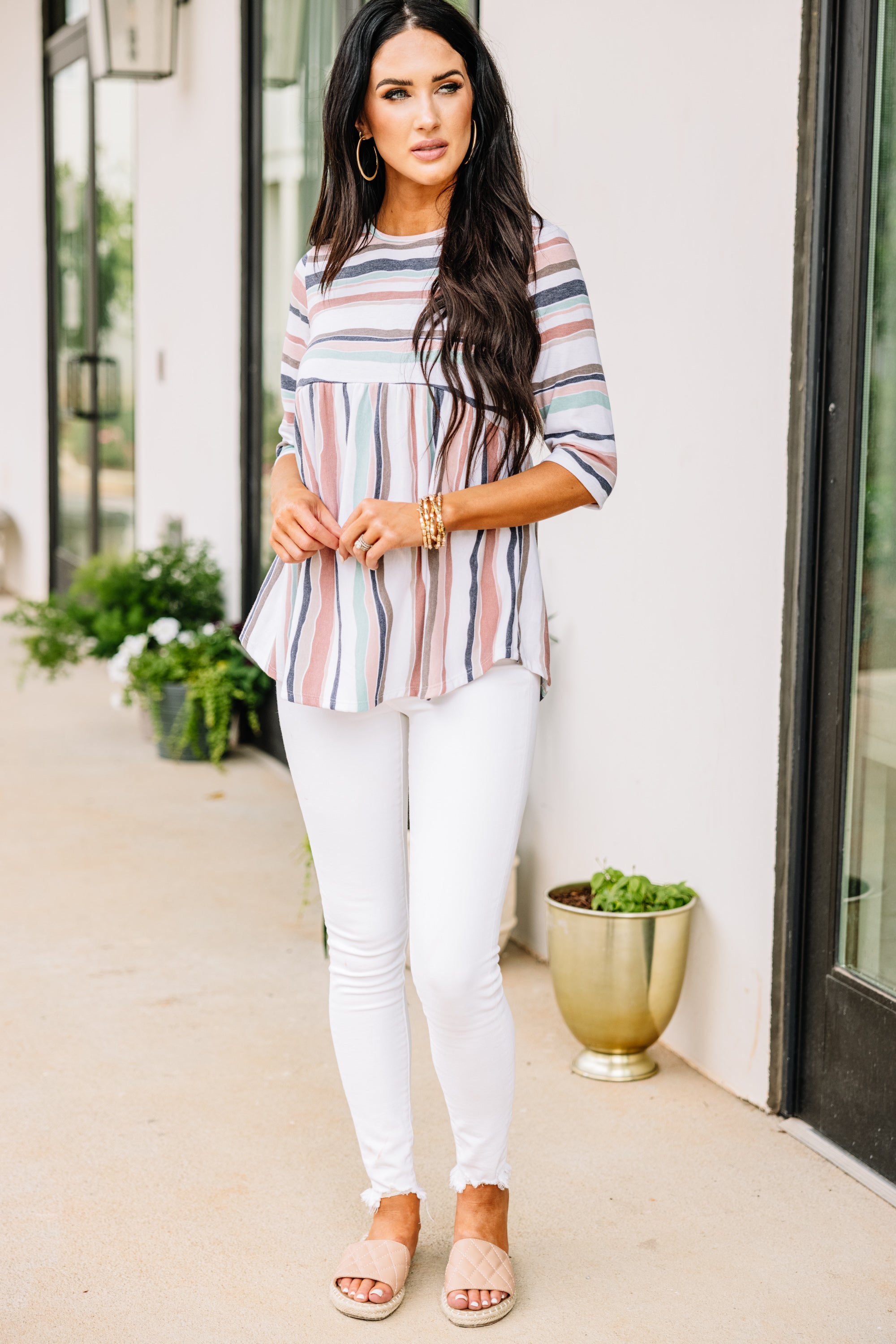 CHIRNAISHOP - Let's Go Westward Peach Orange Babydoll Top