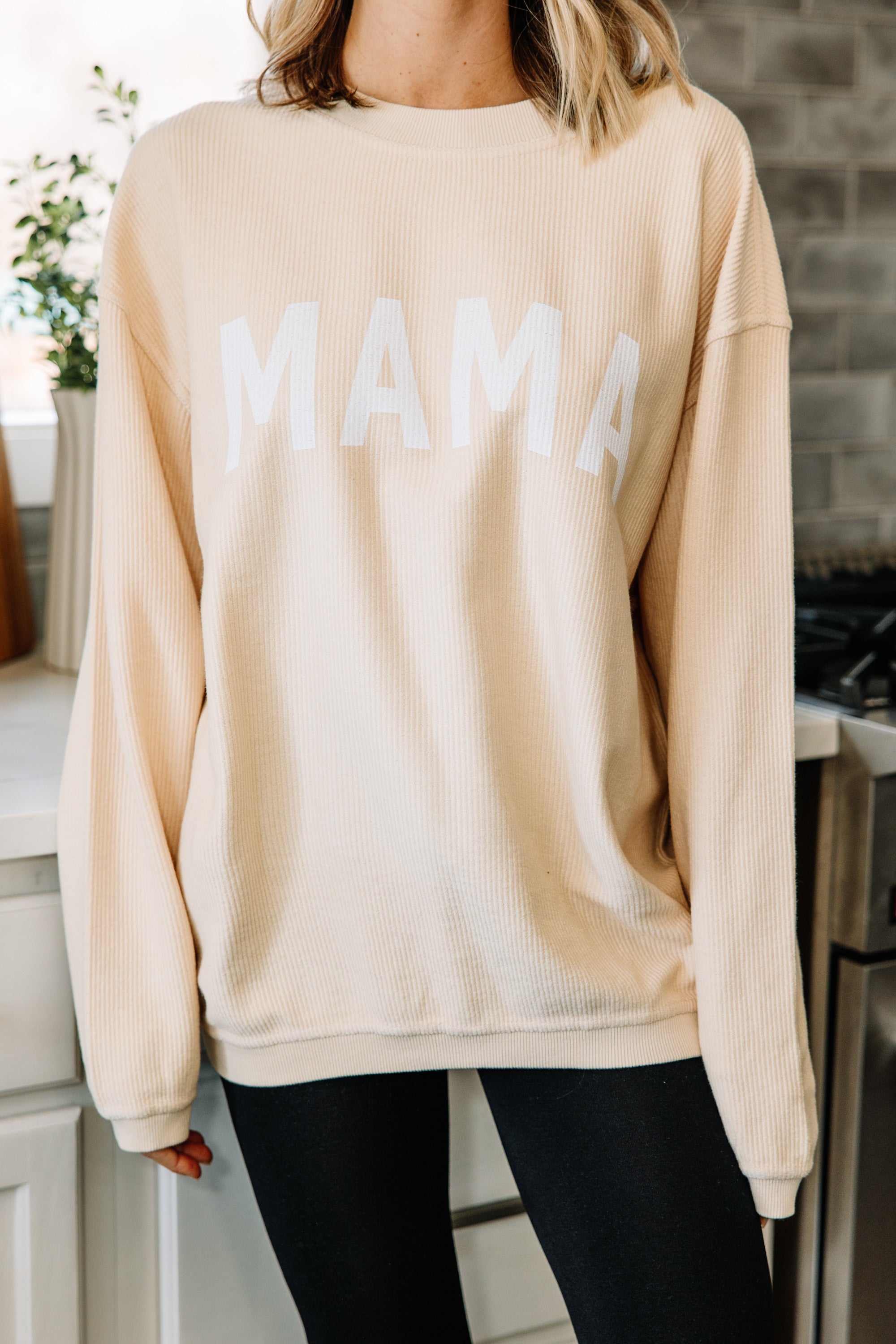 CHIRNAISHOP - Mama Natural Corded Graphic Sweatshirt