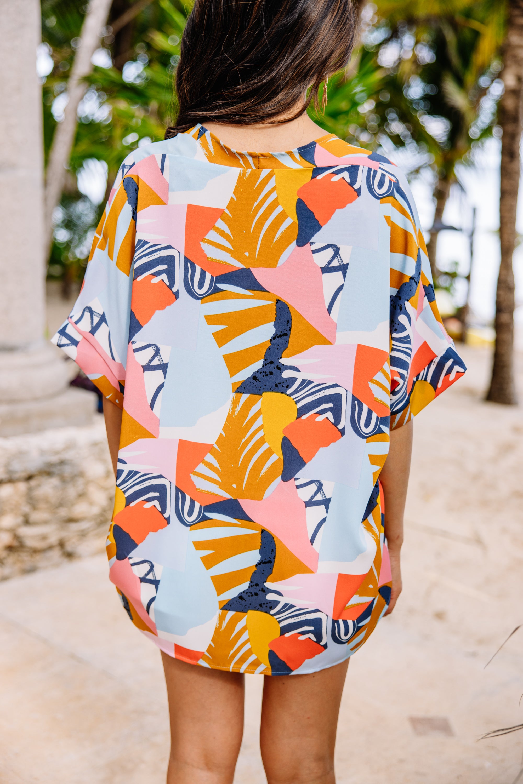 CHIRNAISHOP - Think It Over Mustard Yellow Abstract Blouse