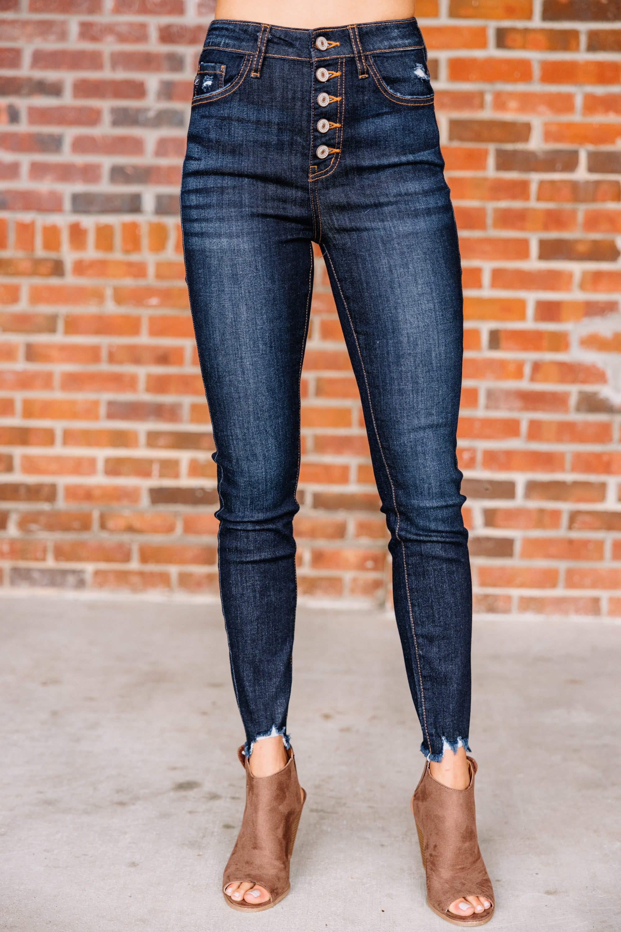 CHIRNAISHOP - KanCan: Going Up Ultra Dark Wash High Waist Skinny Jeans