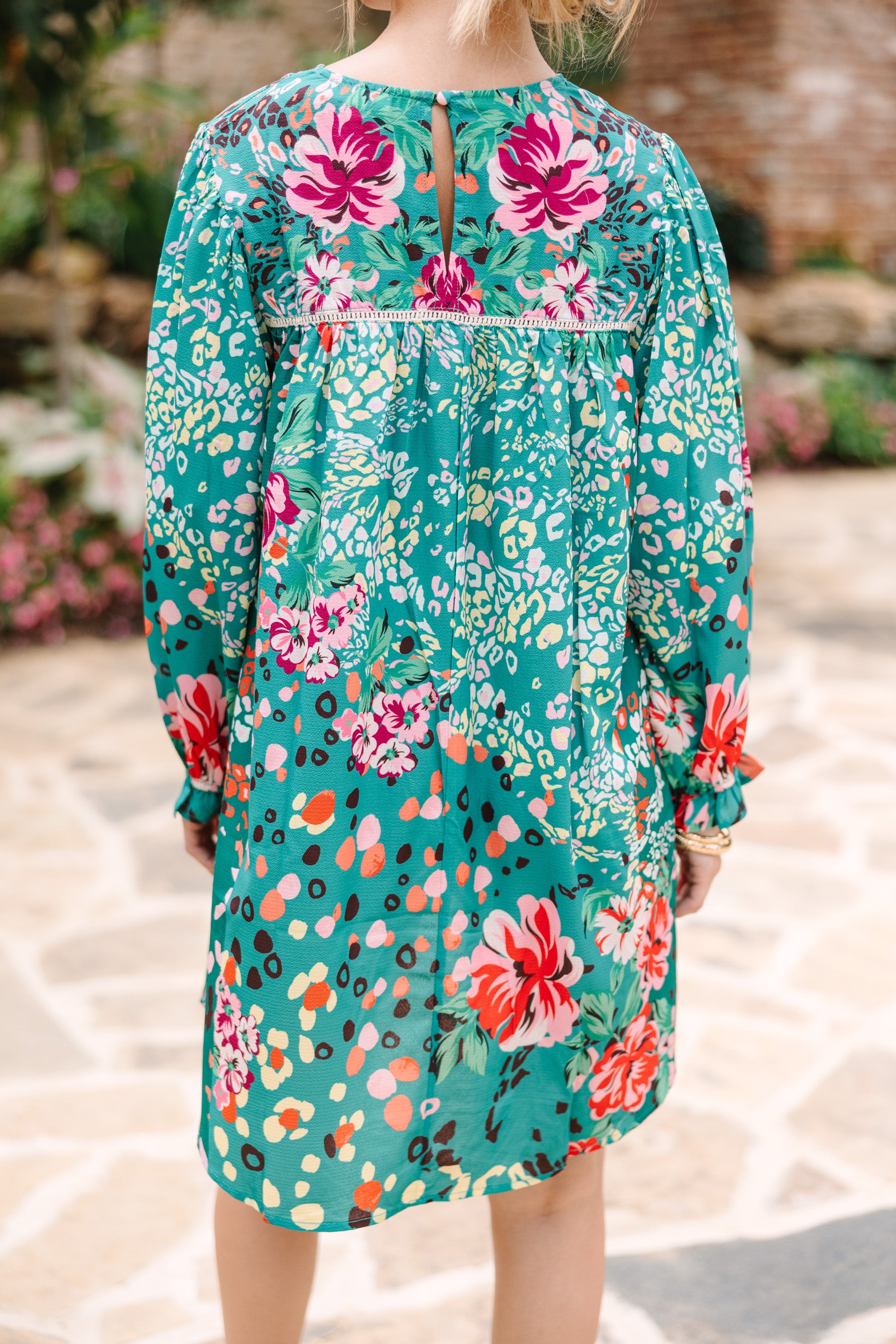 CHIRNAISHOP - Feeling Compelled Forest Green Mixed Print Dress