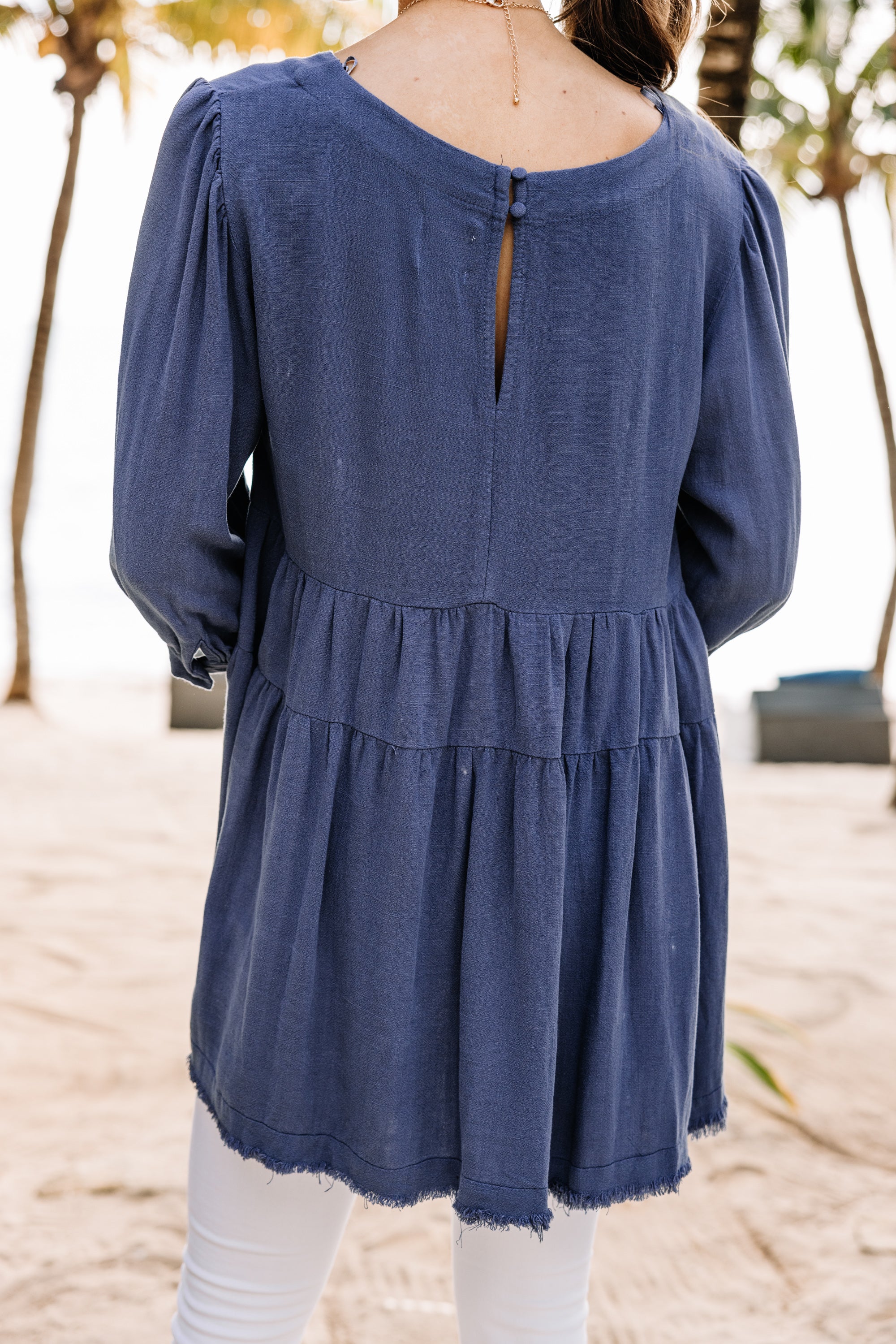 CHIRNAISHOP - Make You Better Denim Blue Tiered Tunic