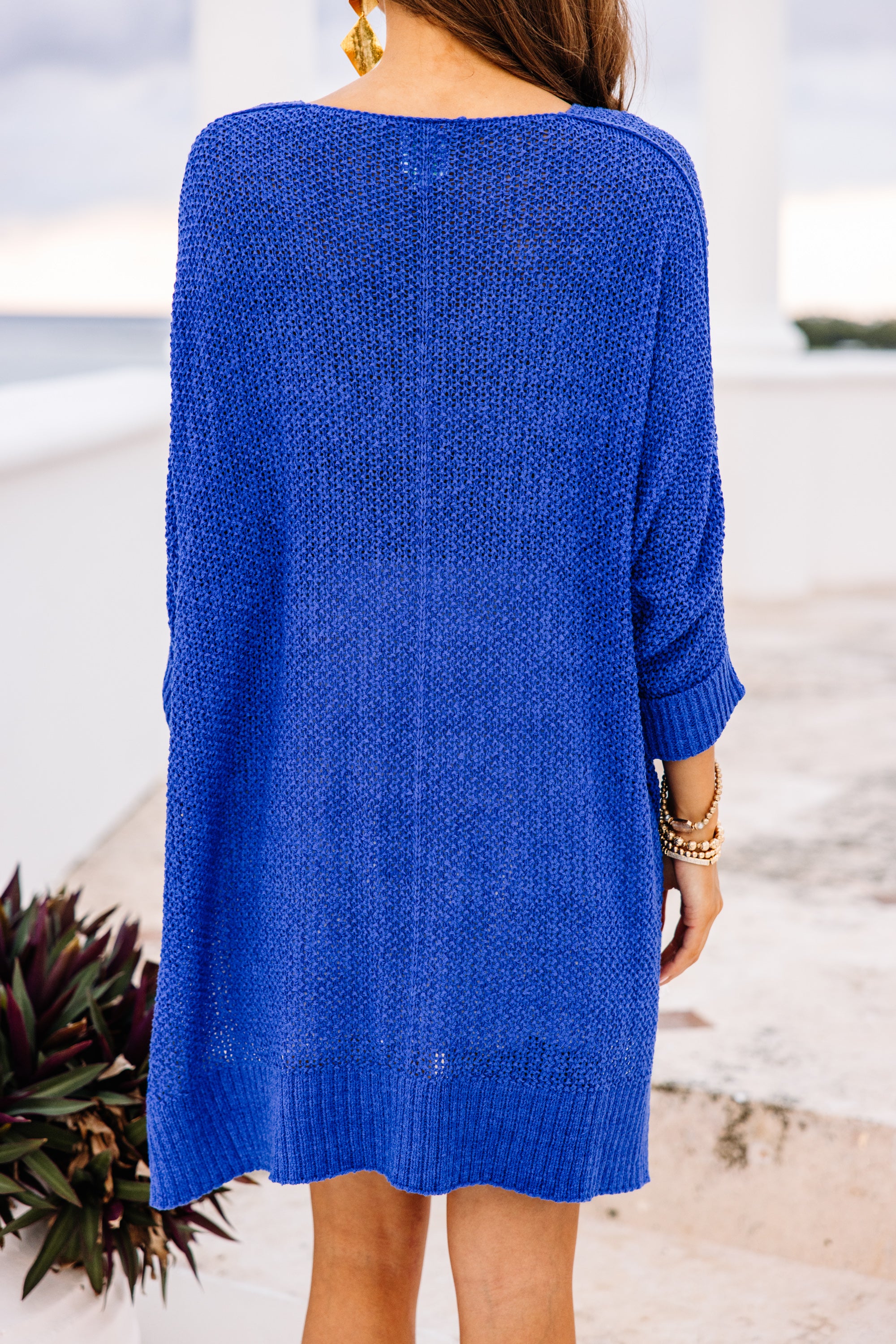 CHIRNAISHOP - Don't Waste A Moment Diva Blue Oversized Sweater