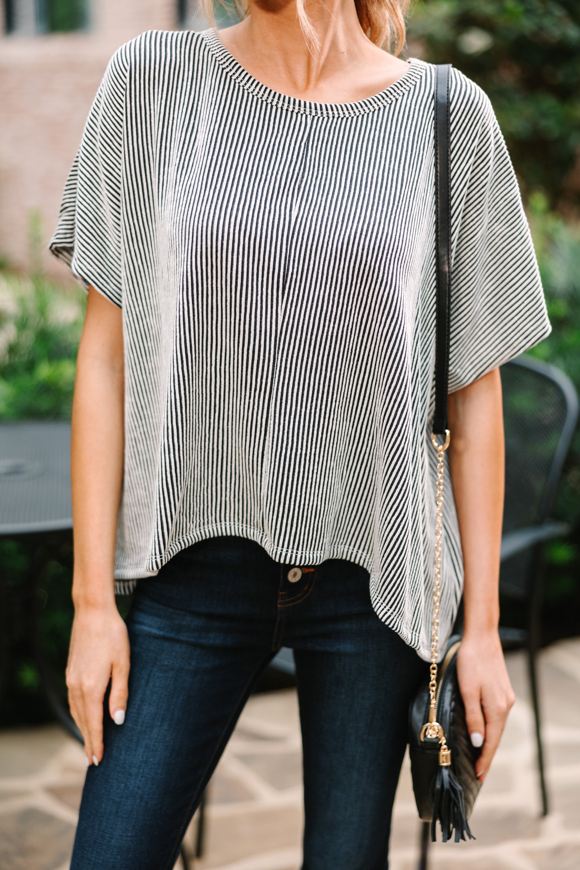 CHIRNAISHOP - Confident Decisions Black Ribbed Top