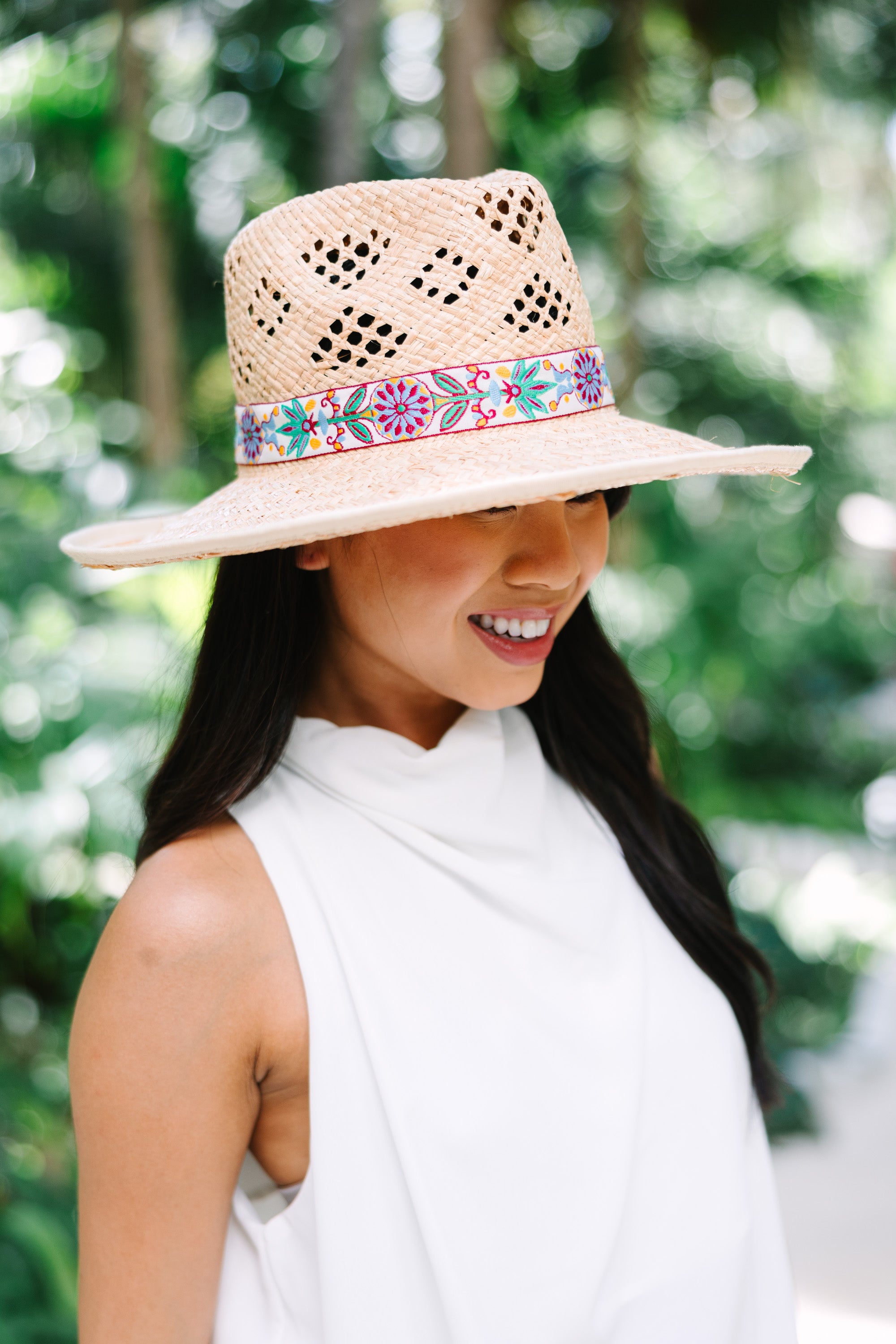 CHIRNAISHOP - Olive & Pique: Talk The Talk Natural Straw Banded Hat