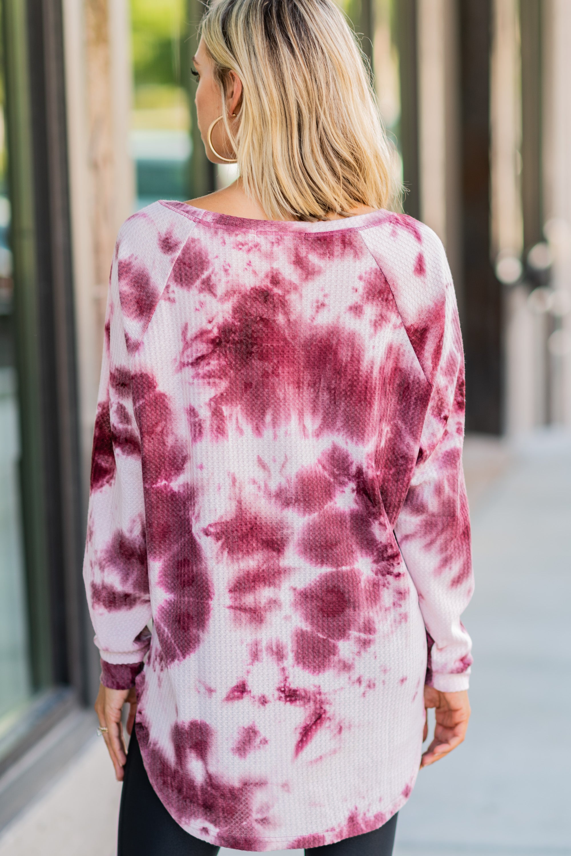 CHIRNAISHOP - Easy Like Sunday Wine Red Tie Dye Tunic