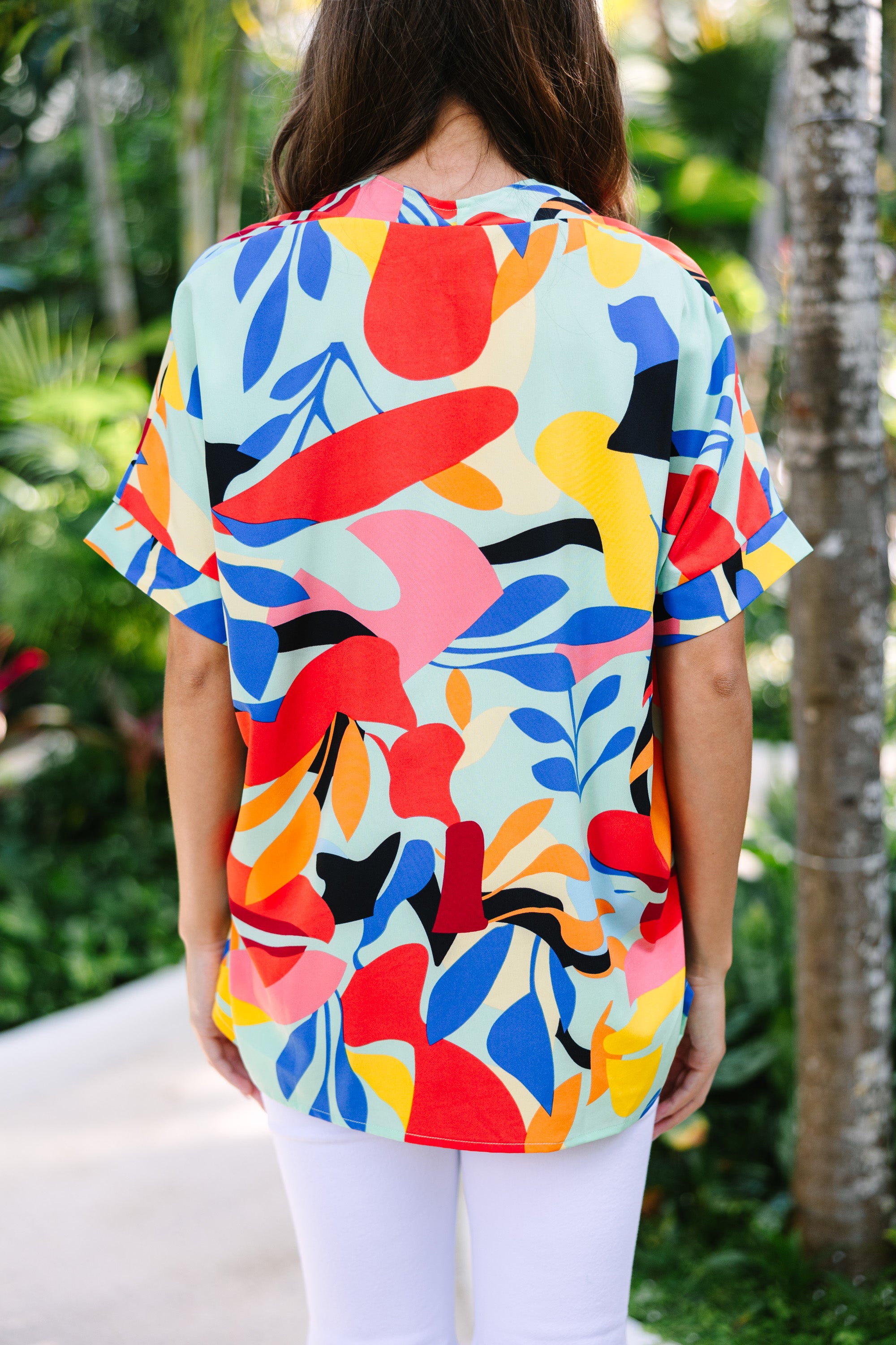 CHIRNAISHOP - Let You Know Mint Green Abstract Top