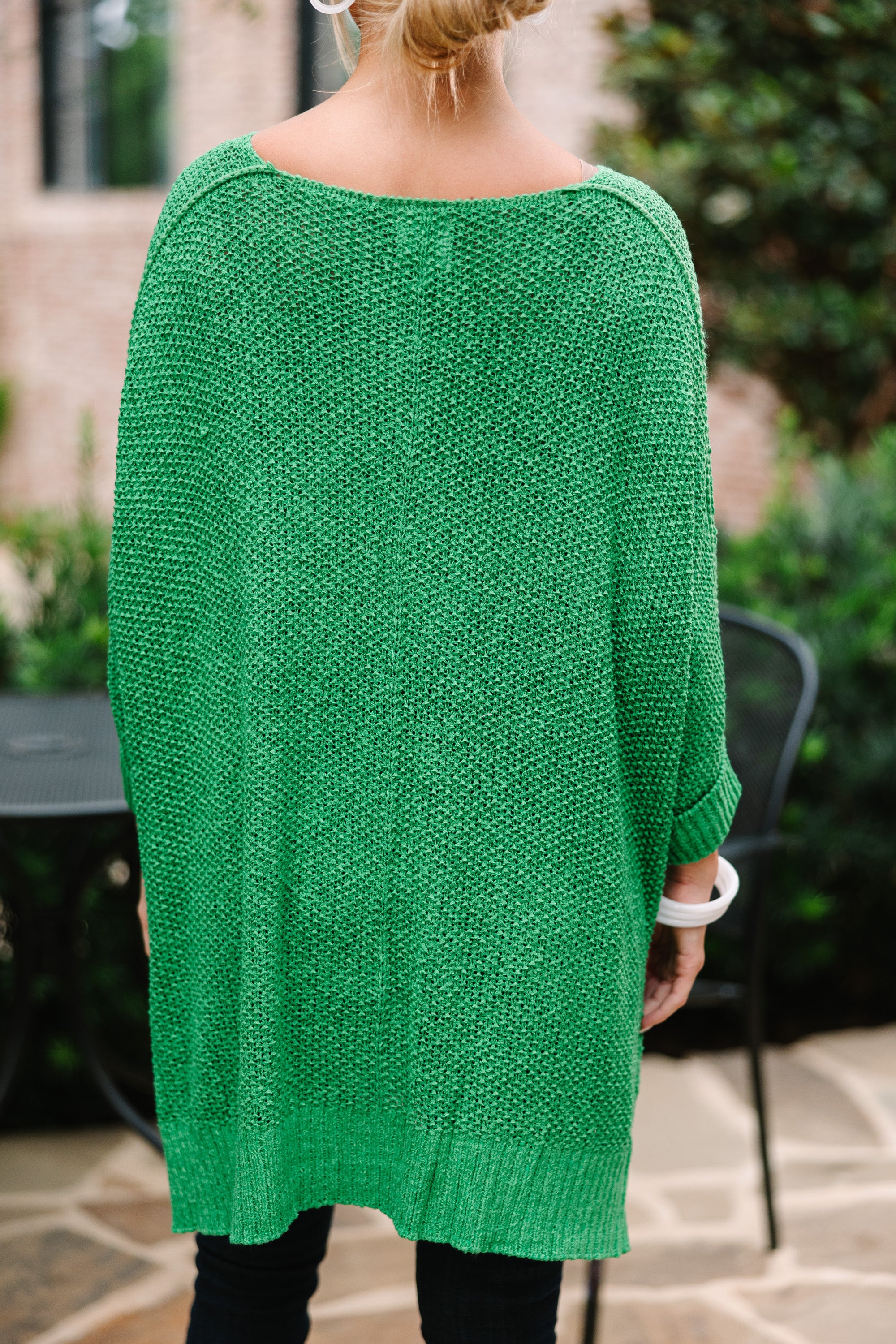 CHIRNAISHOP - Don't Waste A Moment Kelly Green Oversized Sweater