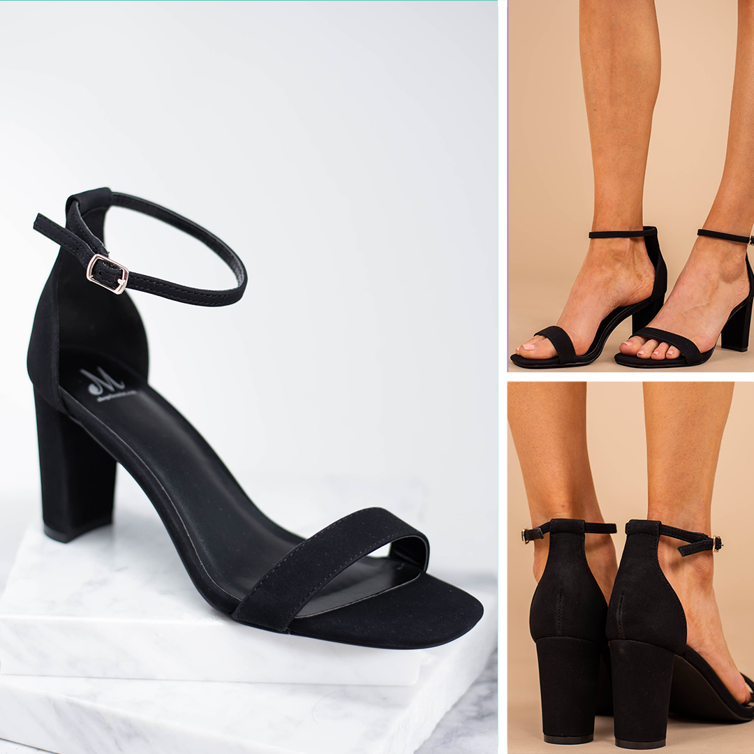 CHIRNAISHOP - The Night Is Young Black Strappy Heels