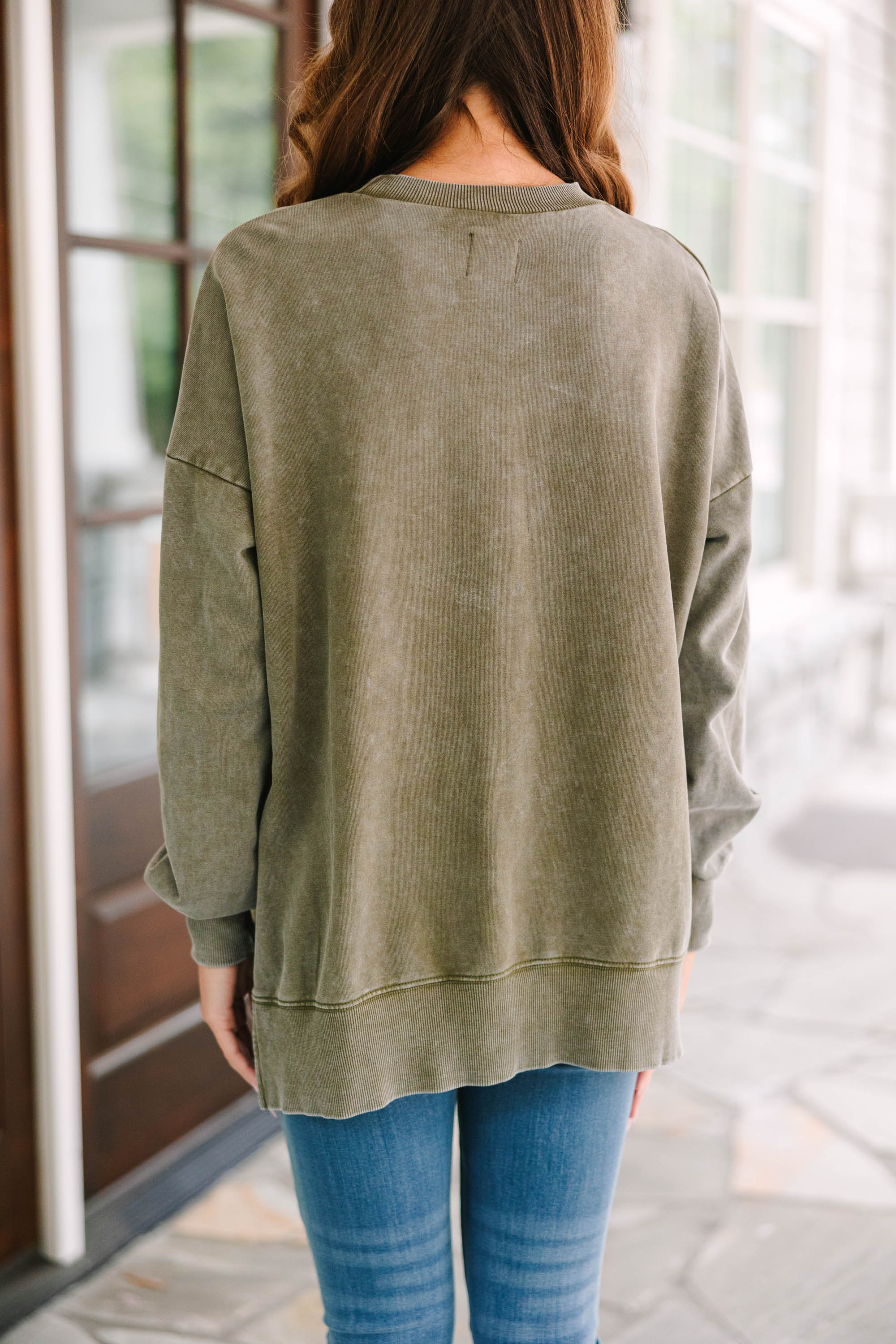 CHIRNAISHOP - The Slouchy Olive Green Pullover