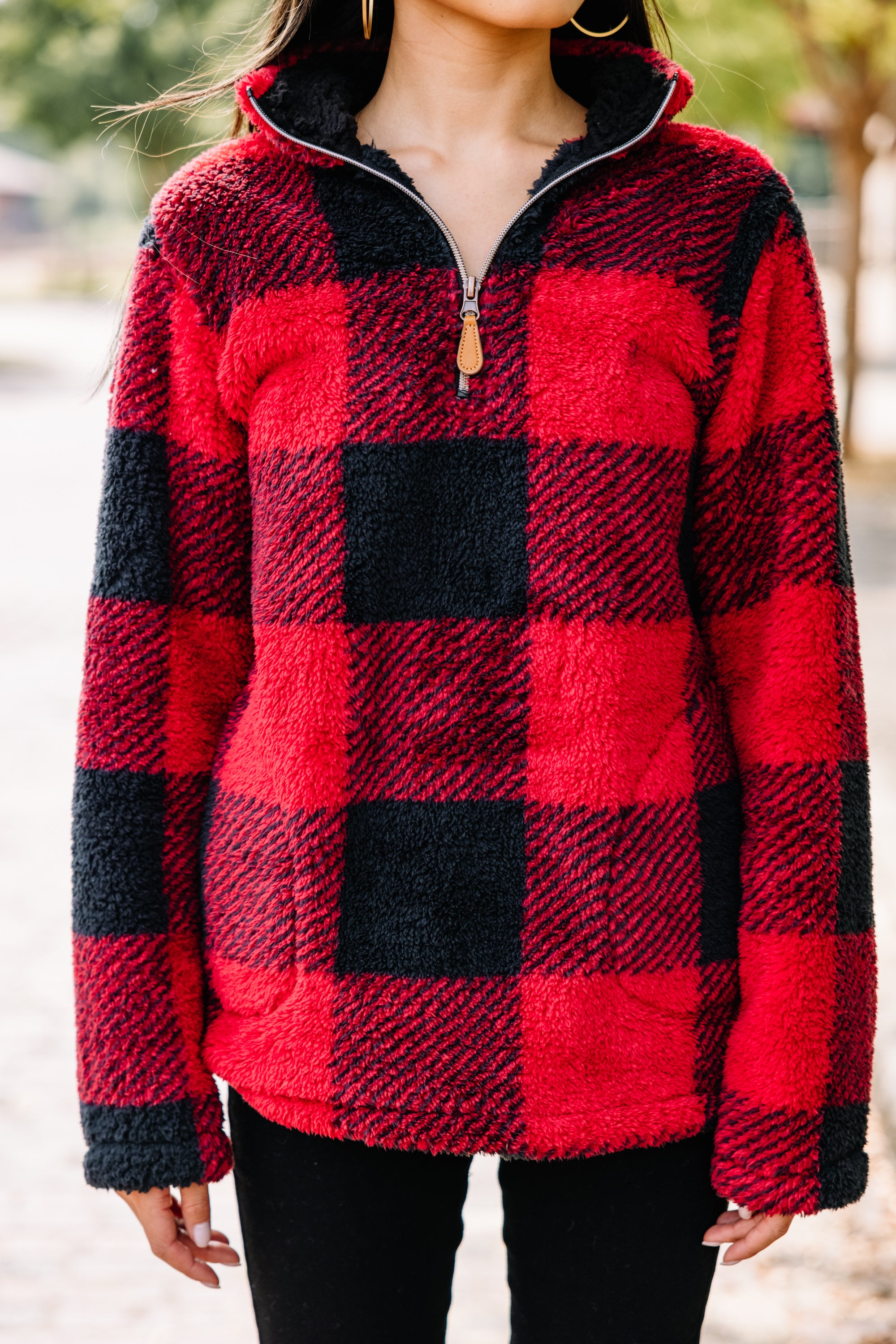 CHIRNAISHOP - On The Move Red Buffalo Plaid Pullover