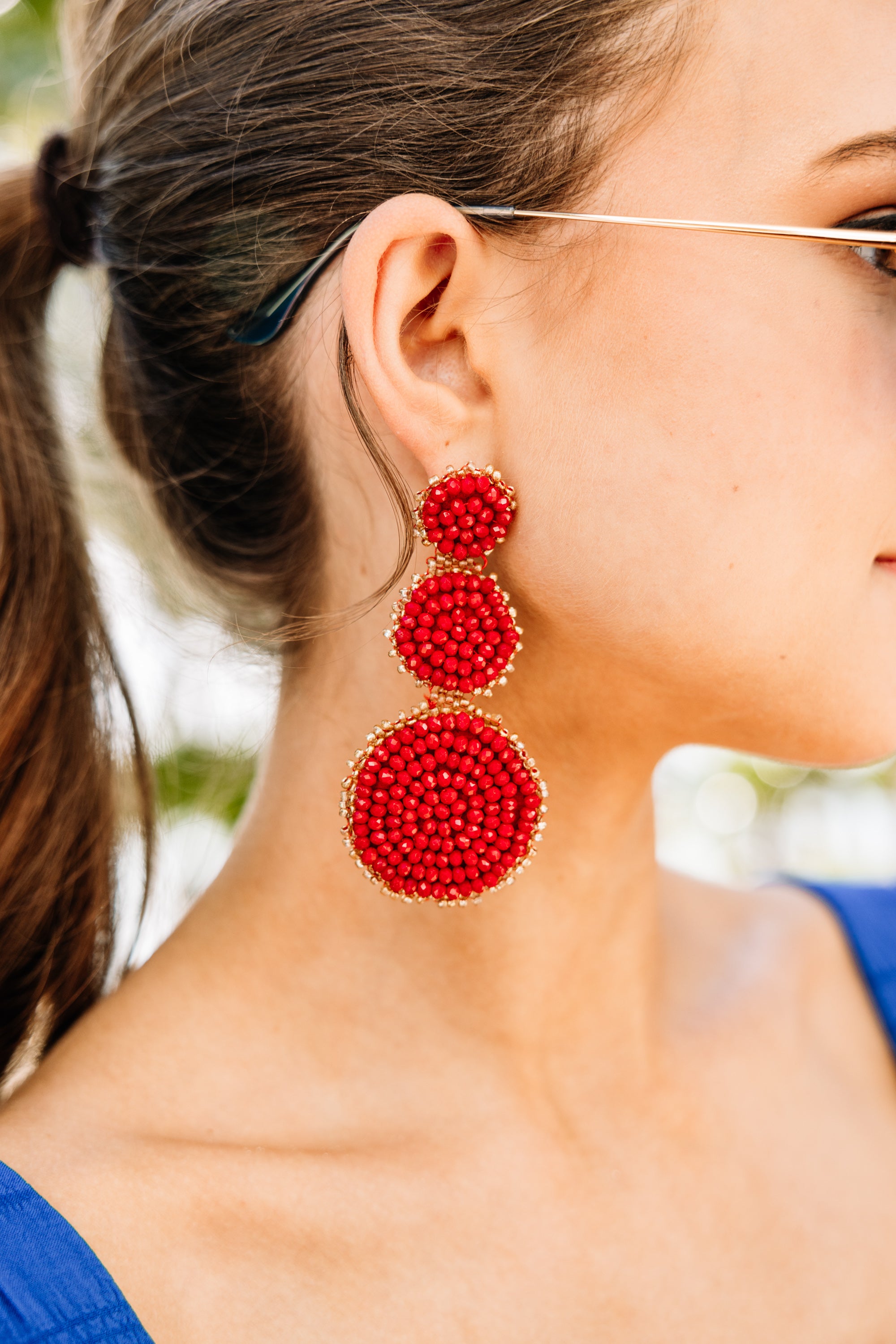 CHIRNAISHOP - Be The One Red Beaded Earrings